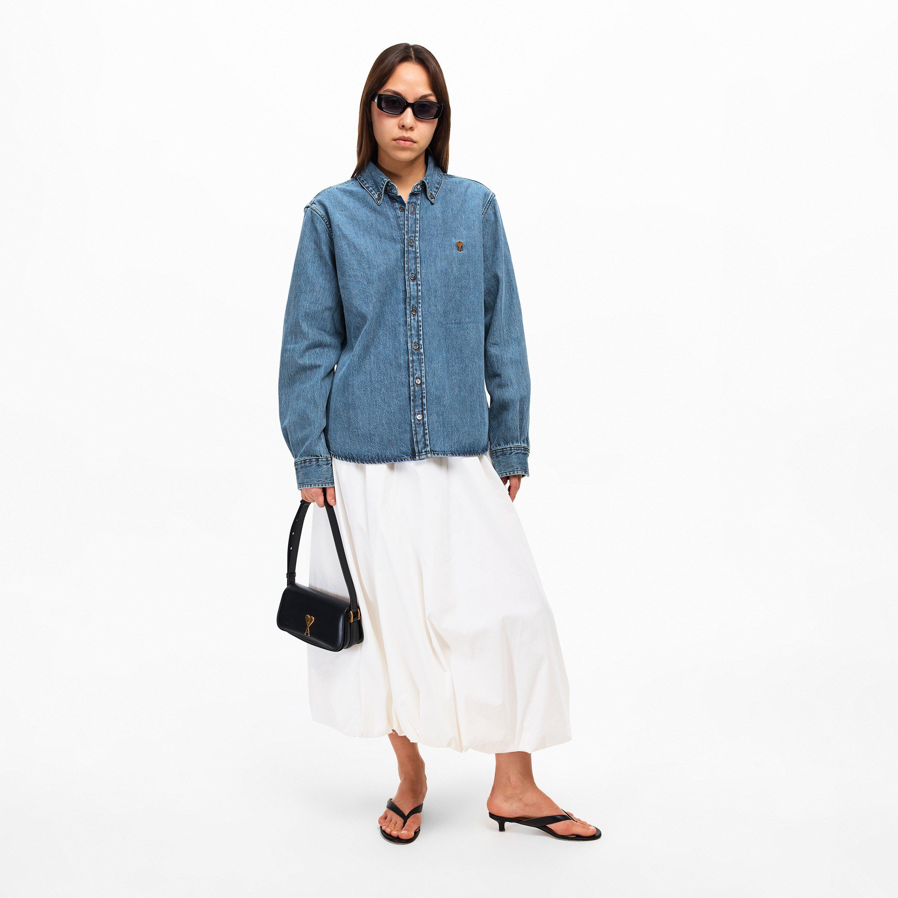 Ami Paris | Men's ADC Long Sleeve Denim Shirt | Flannels