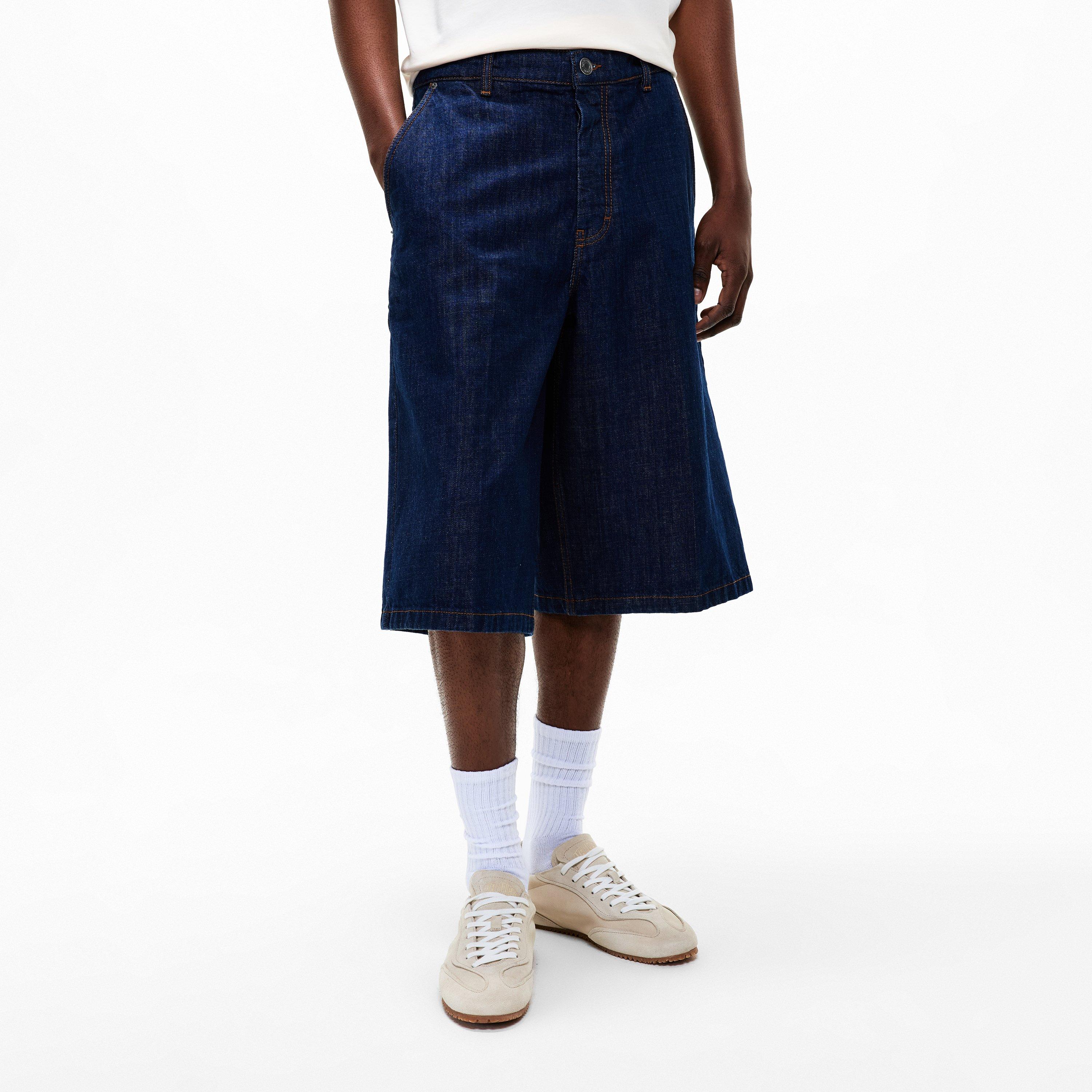 Indigo - Ami Paris - Men's Loose Denim Shorts - 3