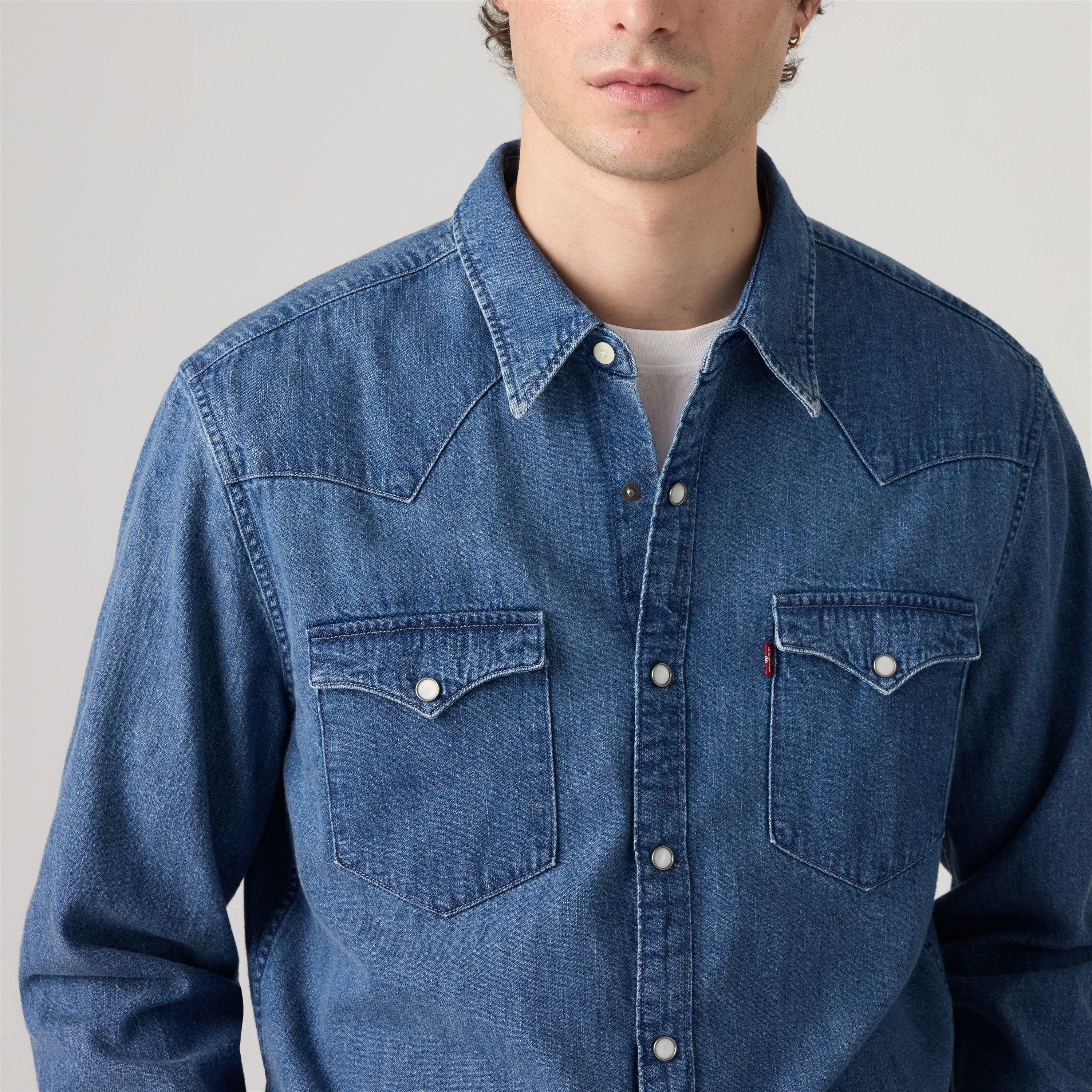 Worn In Root - Levis - Men's Barstow Western Standard Esta Long Sleeve Denim Shirt - 4