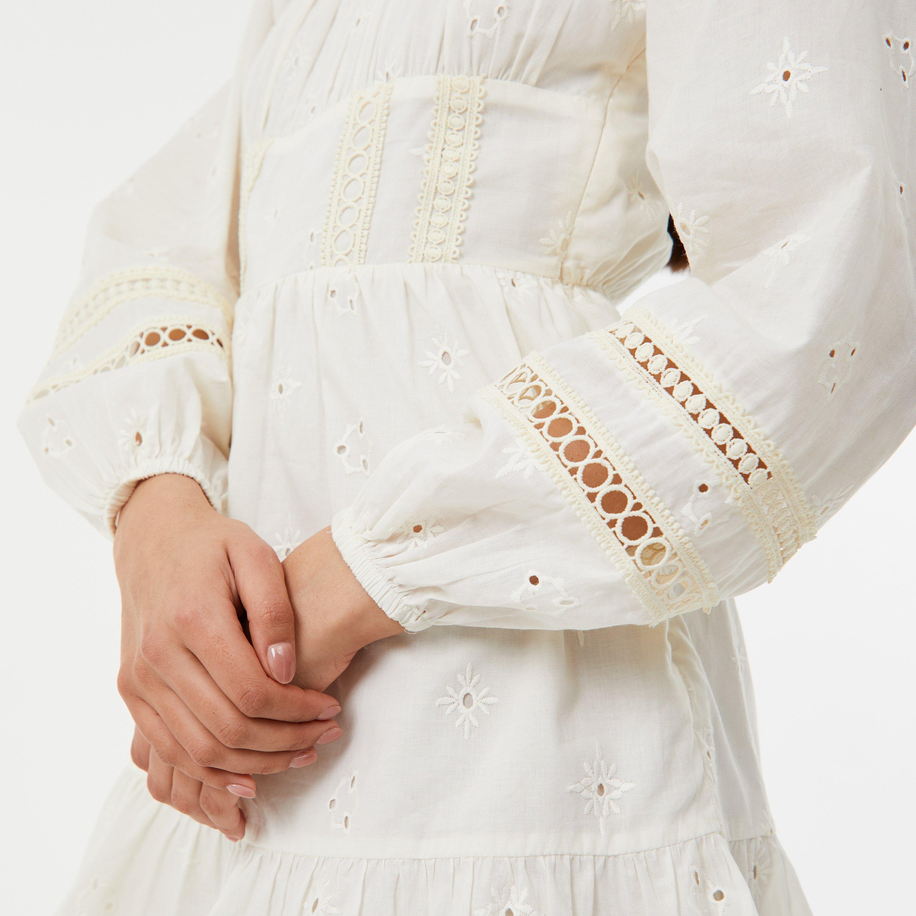 Vintage White - Jack Wills - Long Sleeve Boho Dress Women's - 3