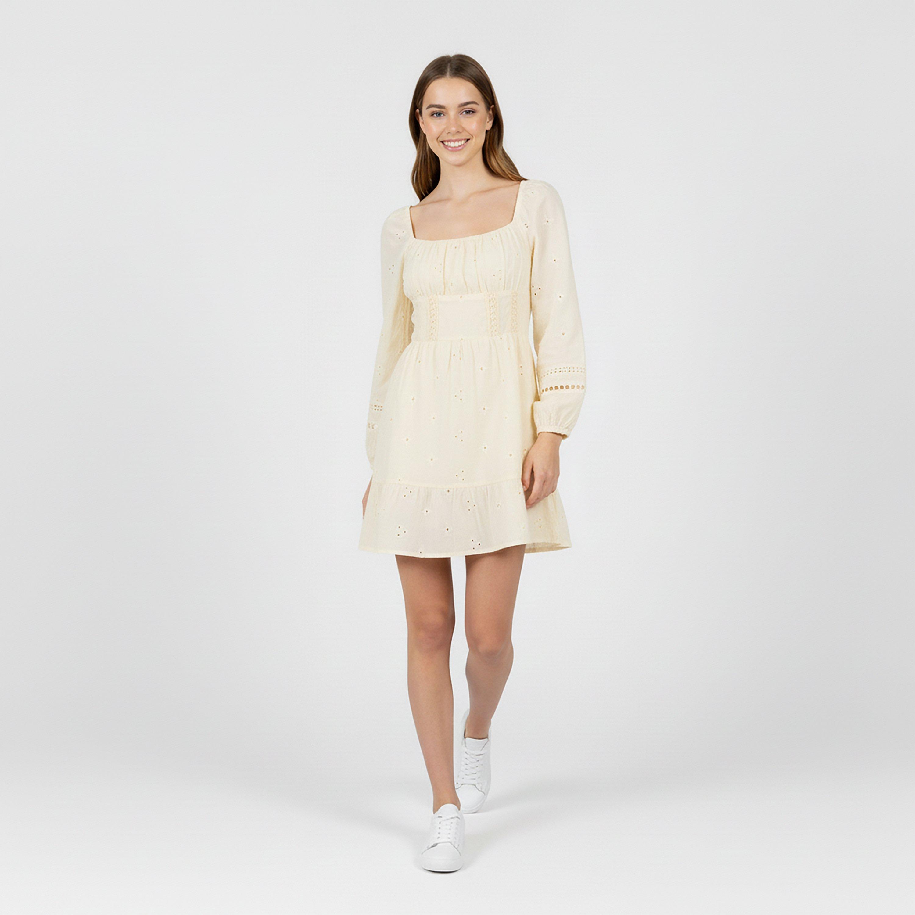 Vintage White - Jack Wills - JW Long Sleeve Boho Dress Women's - 5