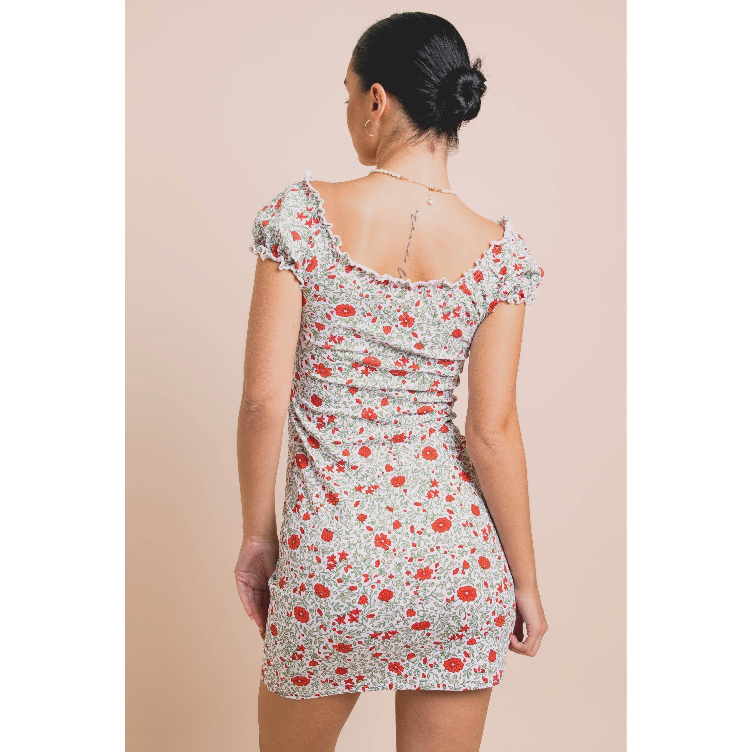 Red Ditsy - Daisy Street - Women's Ditsy Mini Dress - 3