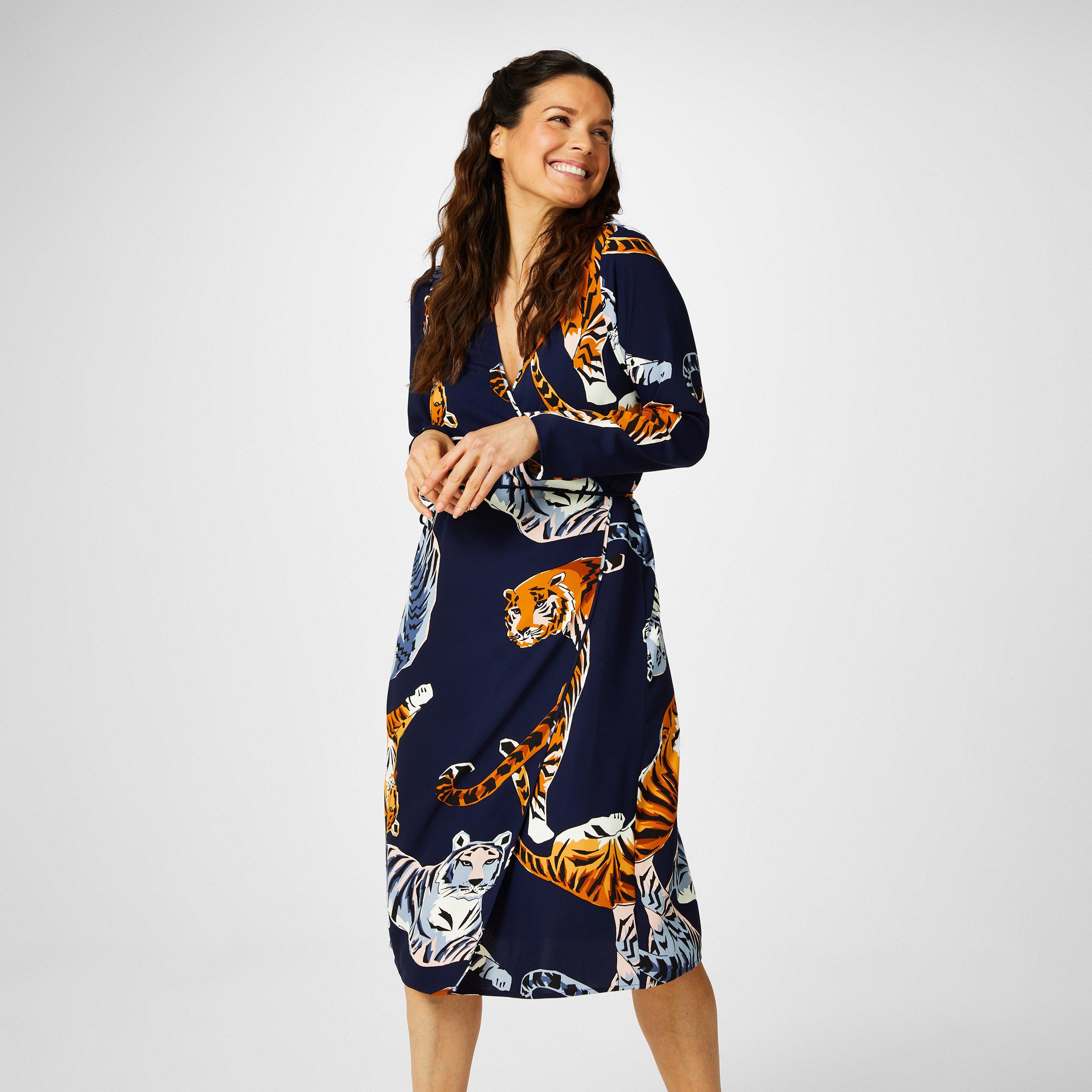 Biba Women's Kimono Wrap Dress - Big Cat Print - 8 (XS)