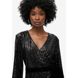 Superdry Sequin Wrap Mini Dress