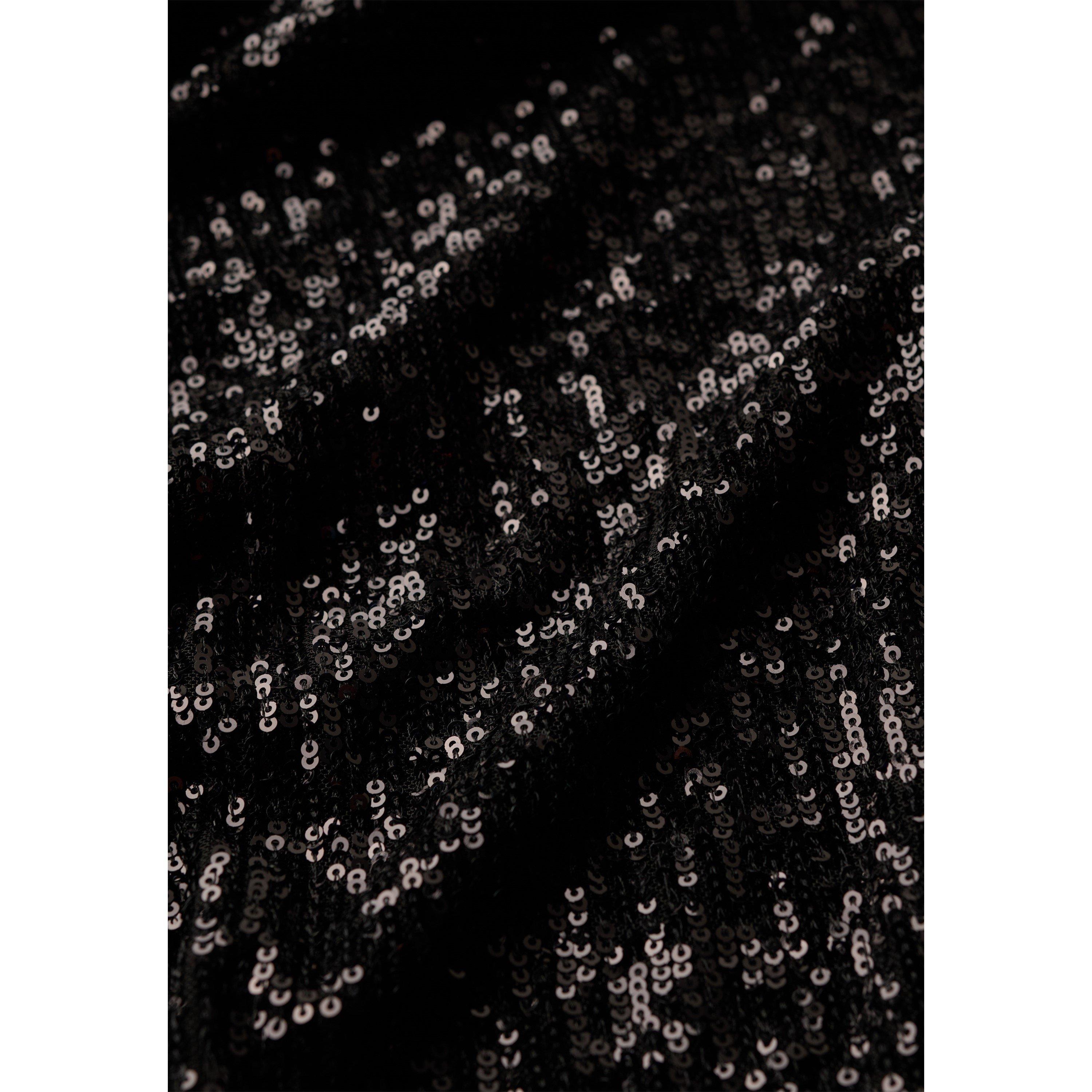 Nero - Superdry - Women's Sequin Wrap Mini Dress - 5