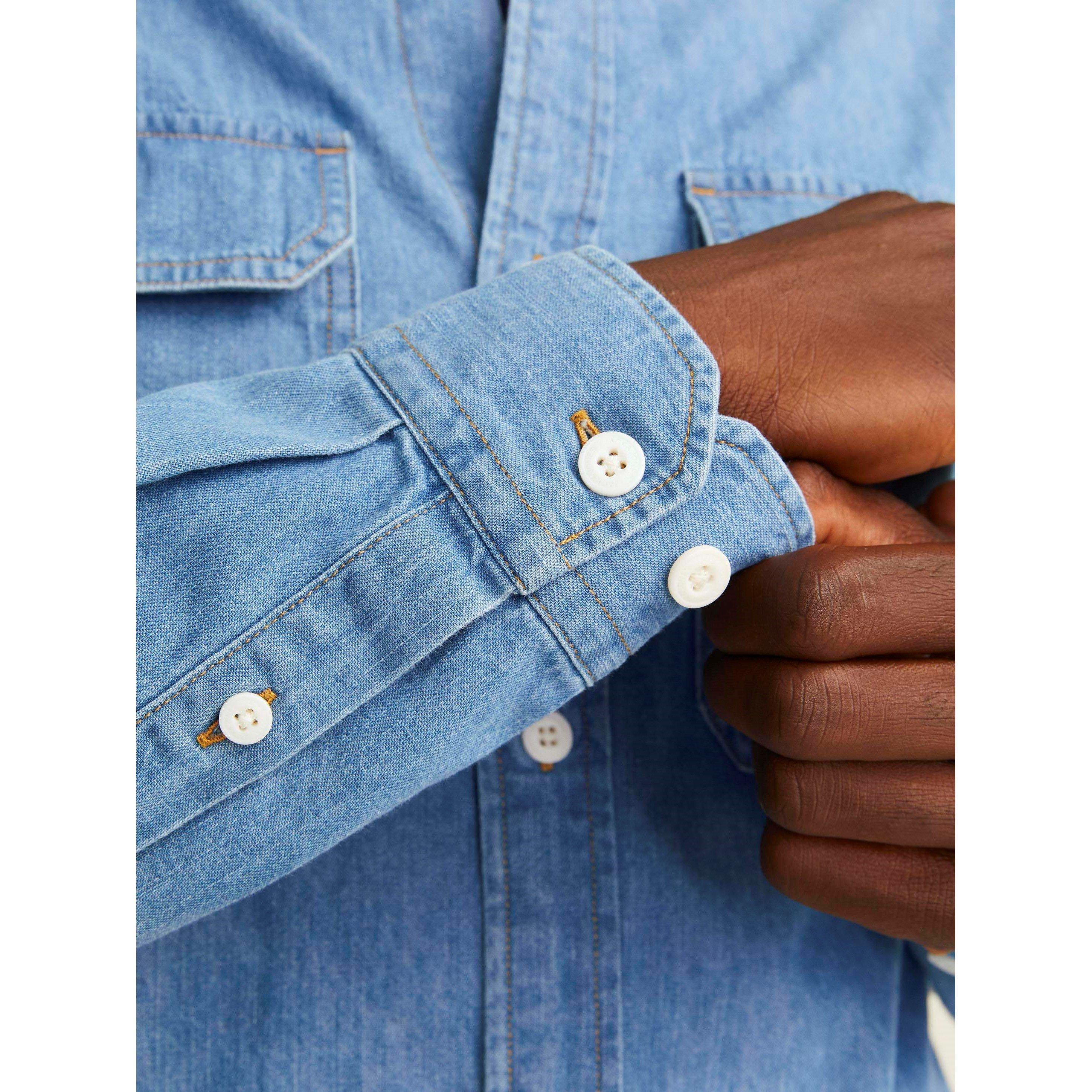 Lt Blue Denim - Jack and Jones - Travis Shirt Mens - 4