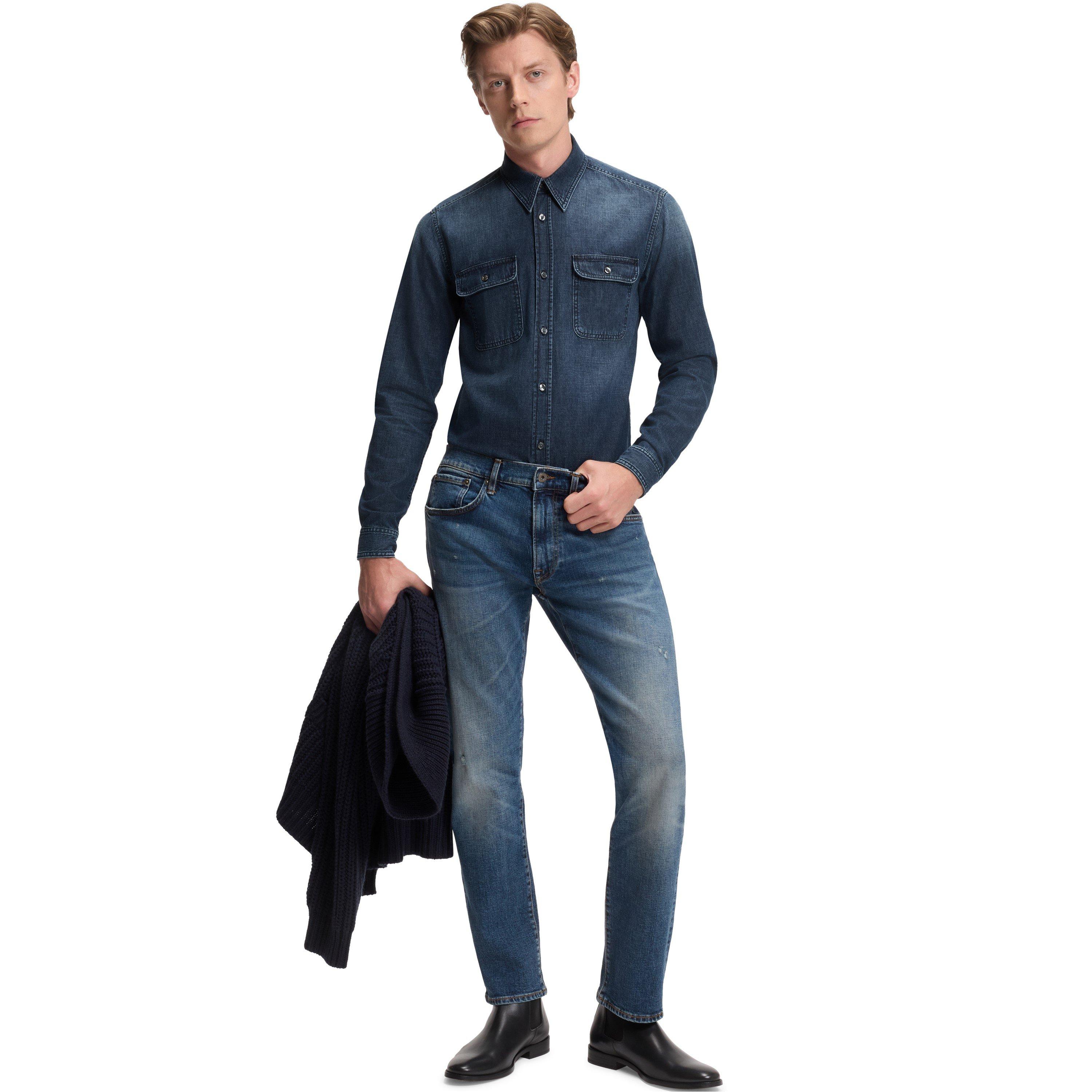 Blue 426 - Boss - Men's HBB Double Breasted Denim Shirt - 6