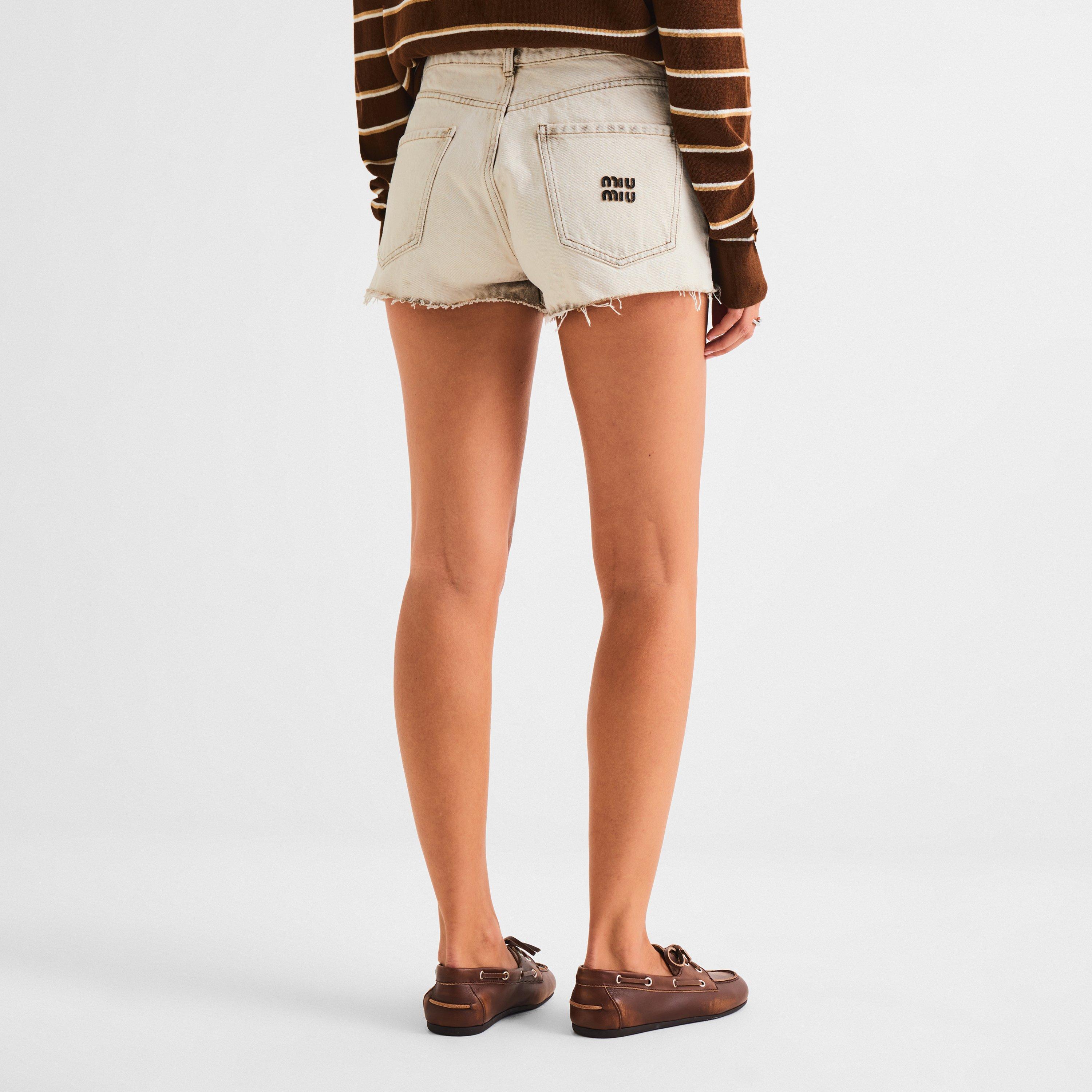 Bianco - Miu Miu - Women's Denim Shorts - 4