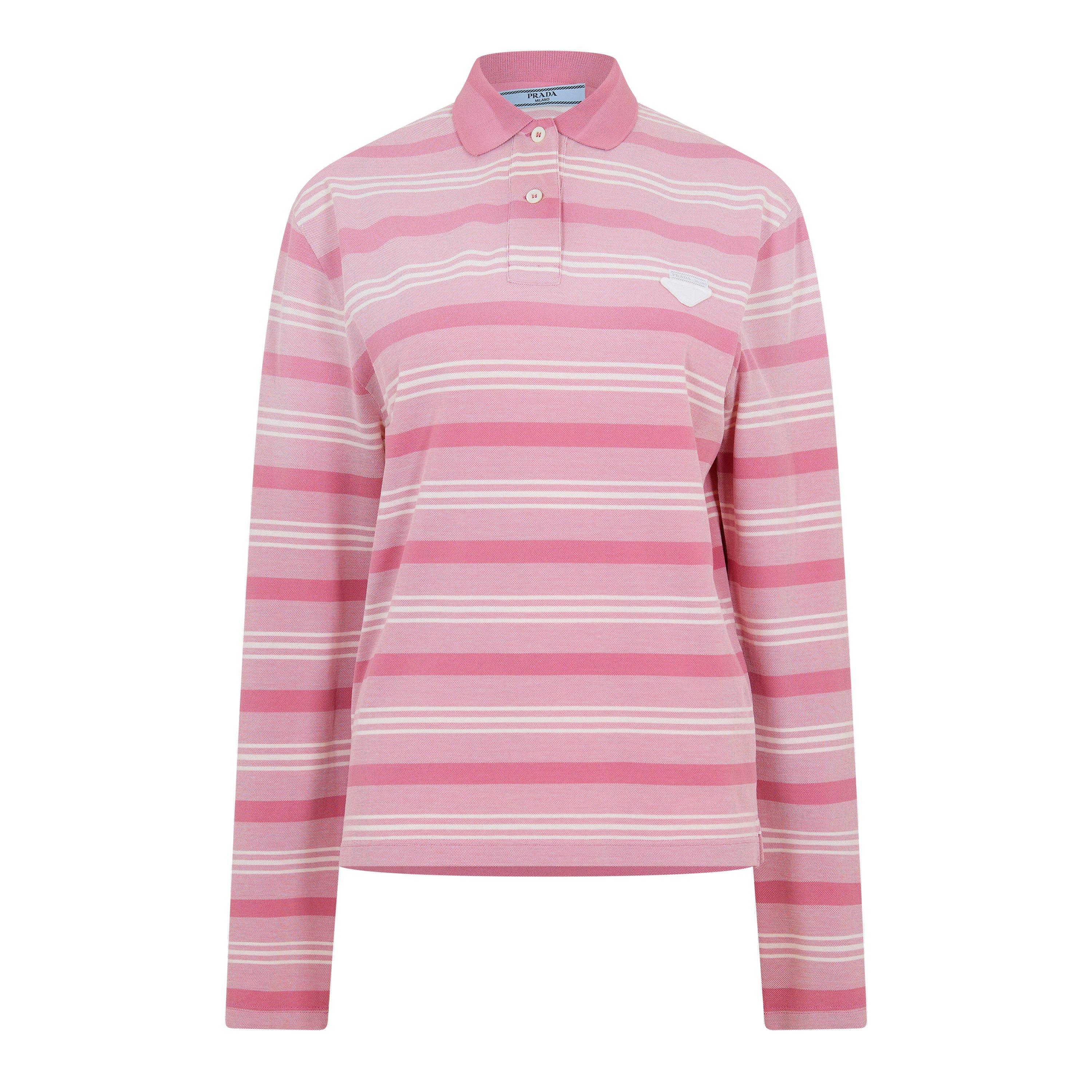 Prada Women's Stripe Long Sleeve T-Shirt - Albastro - Size 42 (UK 10)