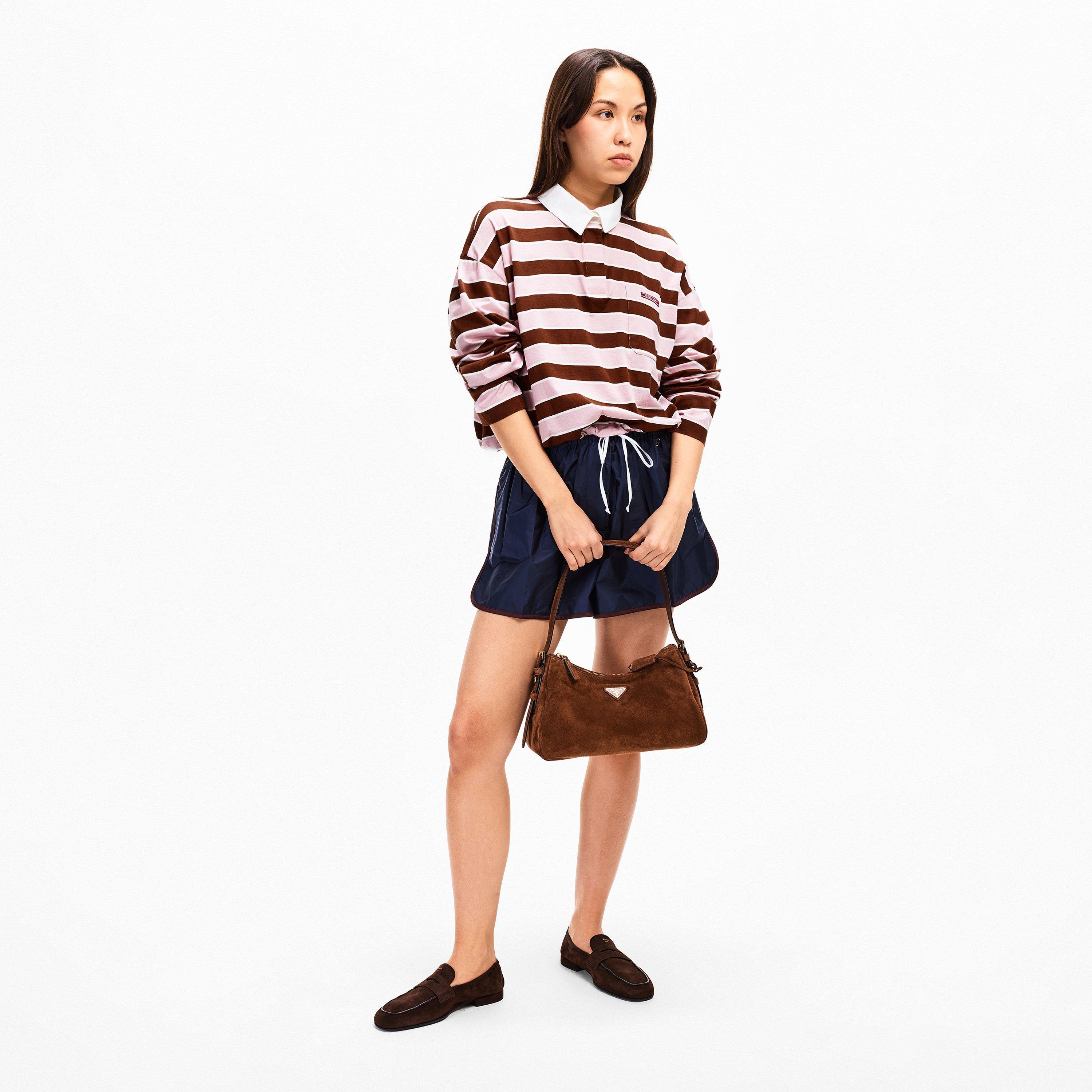 Albastro/Tab - Prada - Prada Long-sleeved bayadere print lisle cotton T-shirt - 6