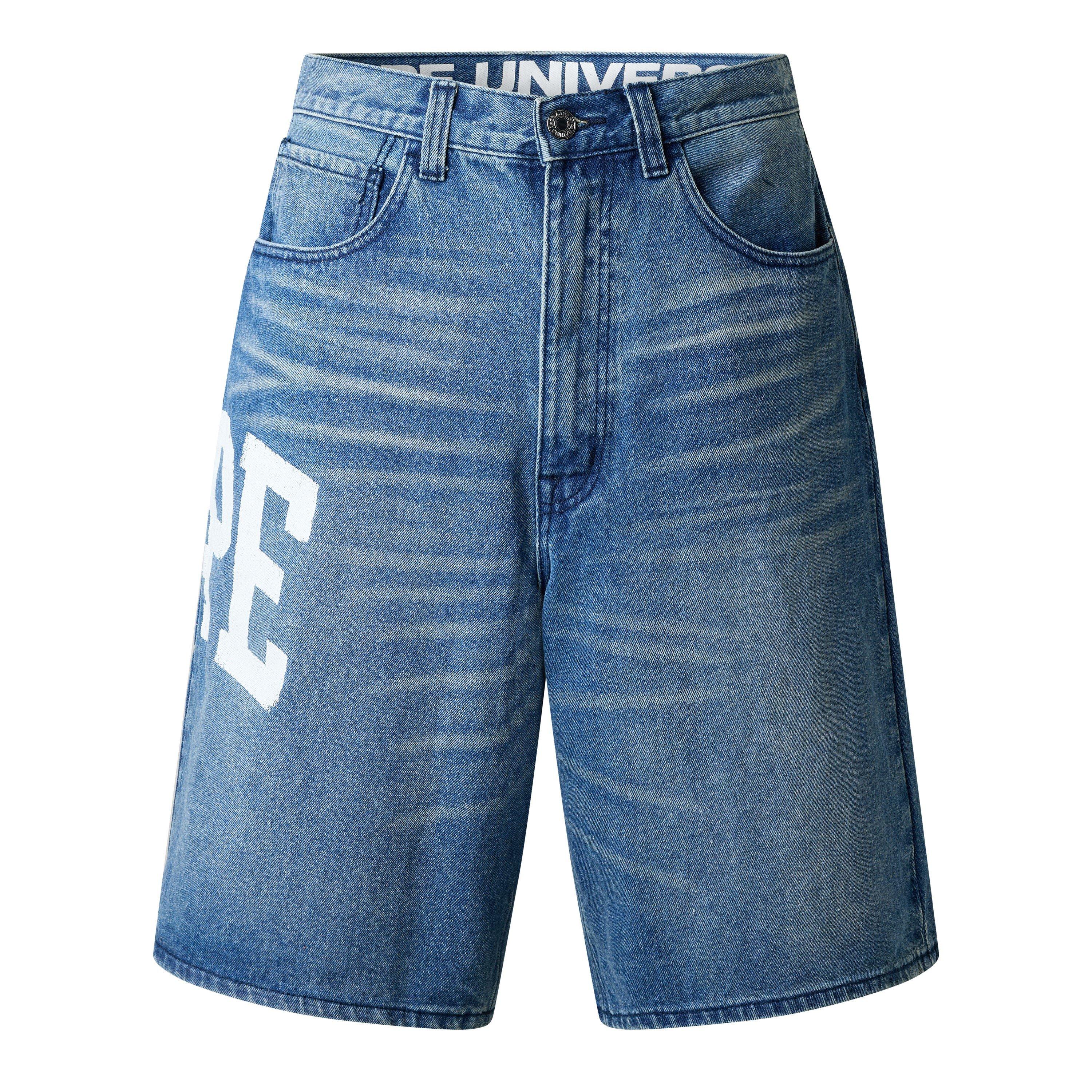 Blue - AAPE - AAPE Denim Short Sn63 - 1