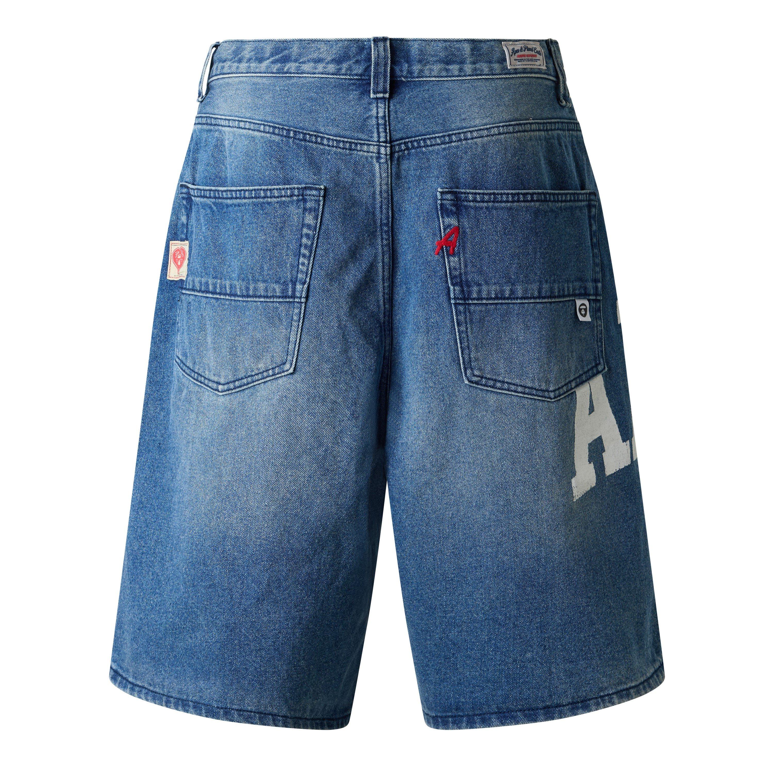 Blue - AAPE - AAPE Denim Short Sn63 - 2