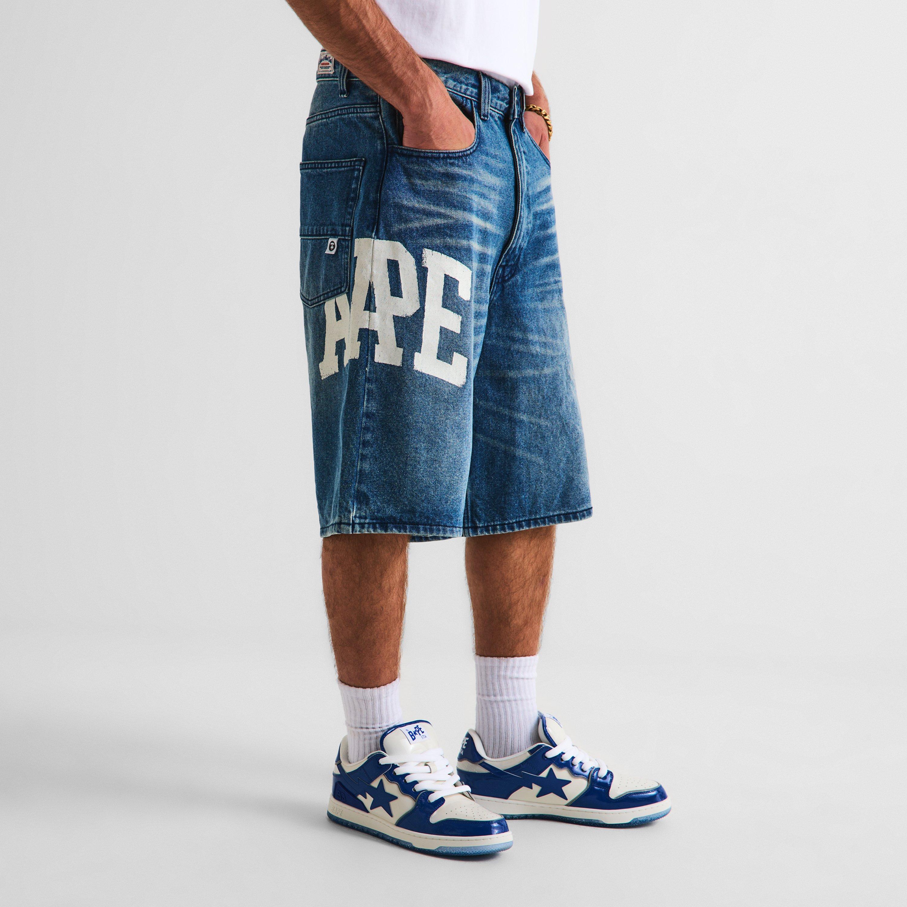 Blue - AAPE - AAPE Denim Short Sn63 - 3