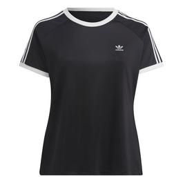 adidas Originals Adicolor Plus Size Classics Slim 3 Stripes T Shirt