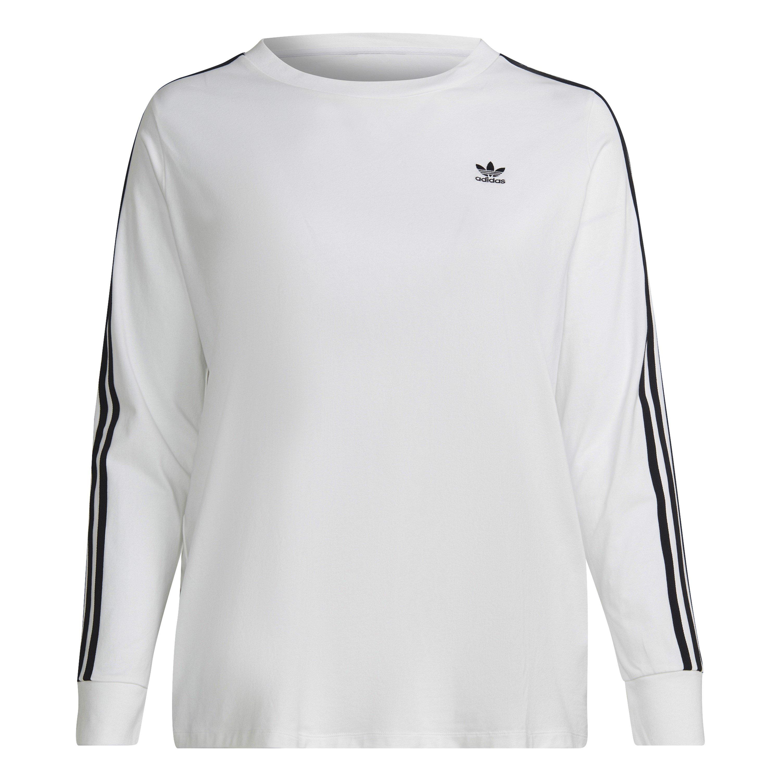 White - adidas Originals - 3-Stripe Long Sleeve Top - 1