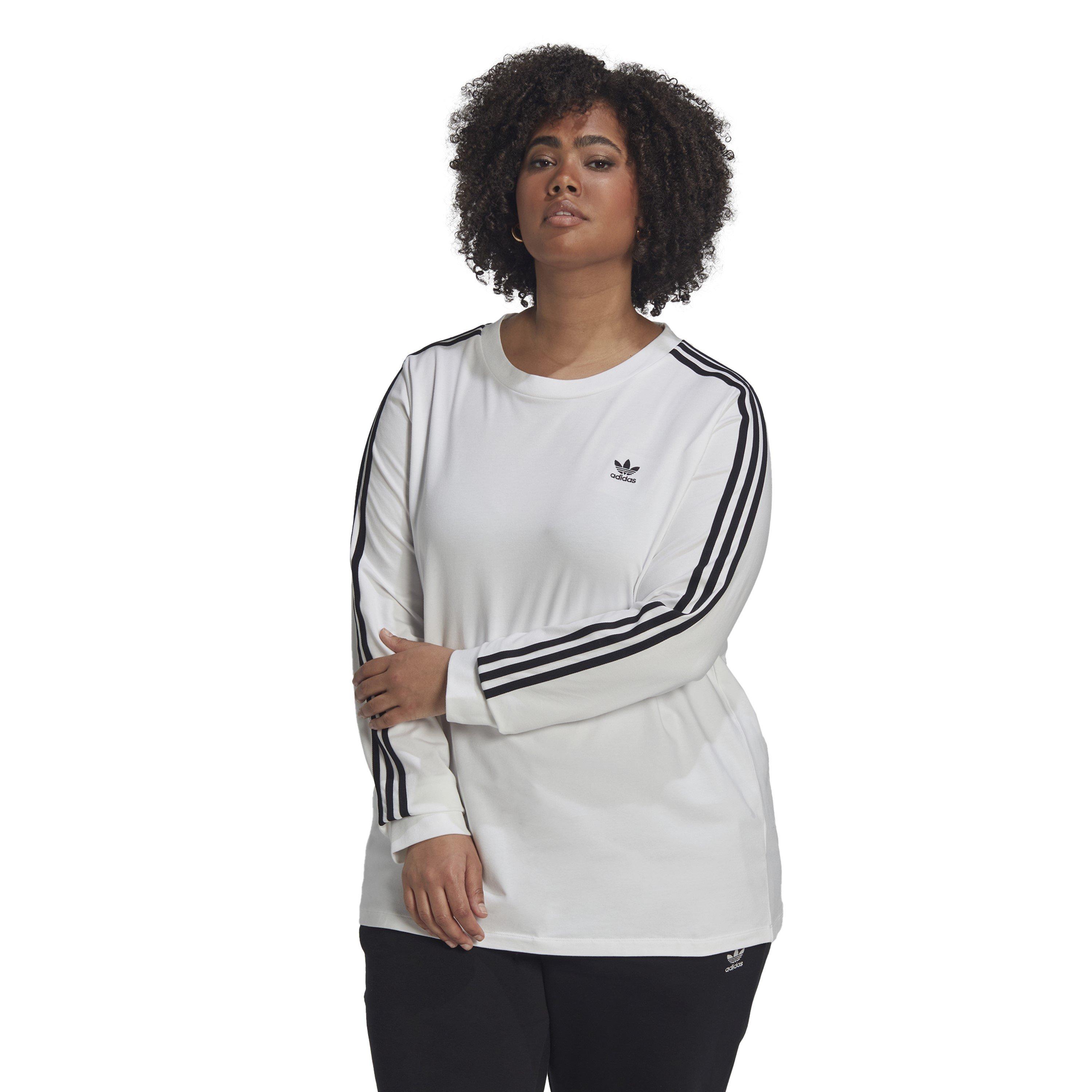Hvid - adidas Originals - 3-Stripe Long Sleeve Top - 2