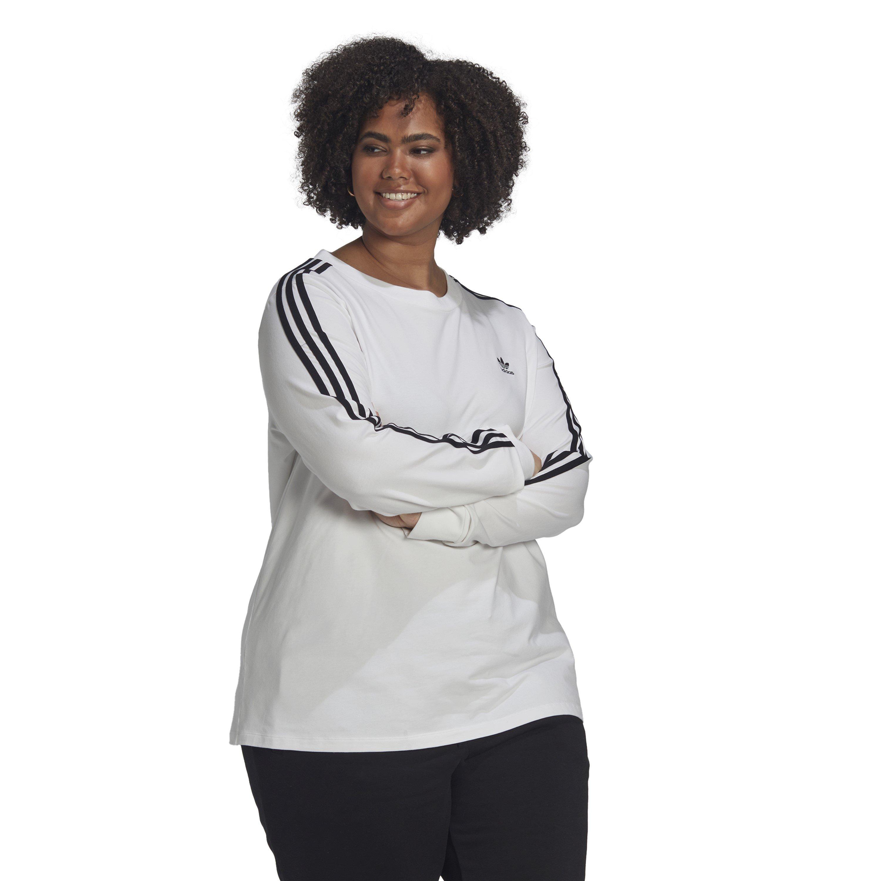 Hvid - adidas Originals - 3-Stripe Long Sleeve Top - 6