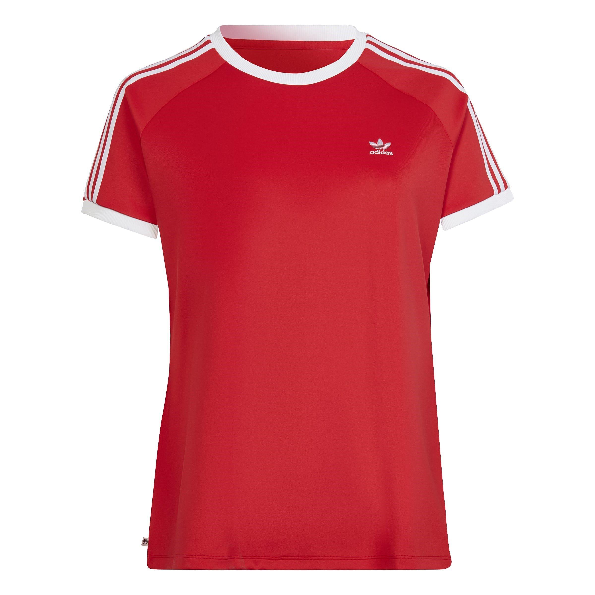 Red - adidas Originals - Slim 3 Stripes T-Shirt - 1