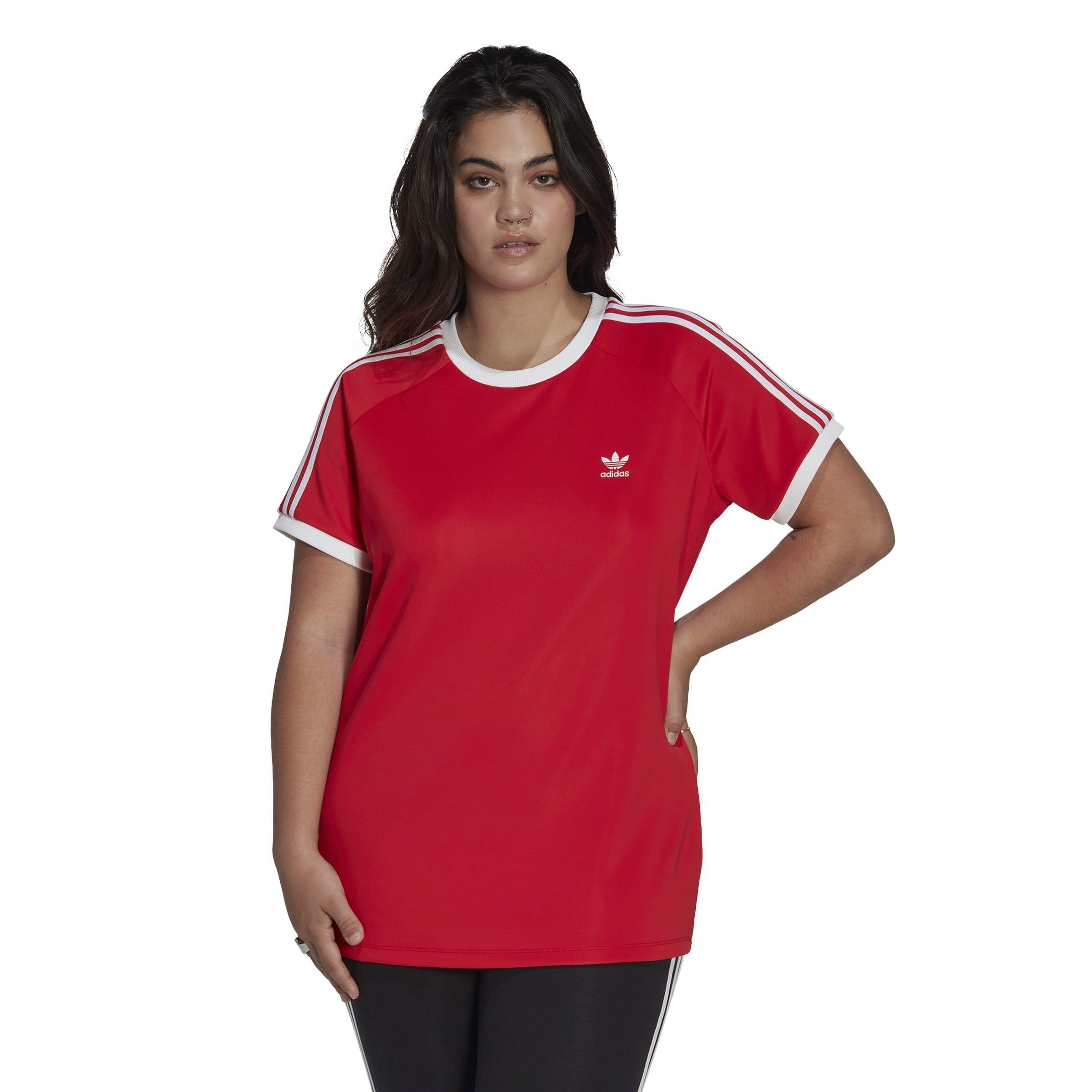 Vermelho - adidas Originals - Slim 3 Stripes T-Shirt - 2