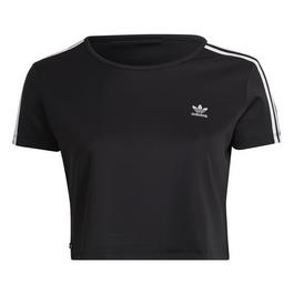 adidas Originals Adicolor Classics Plus Size Crop 3 Stripes T Shirt Womens