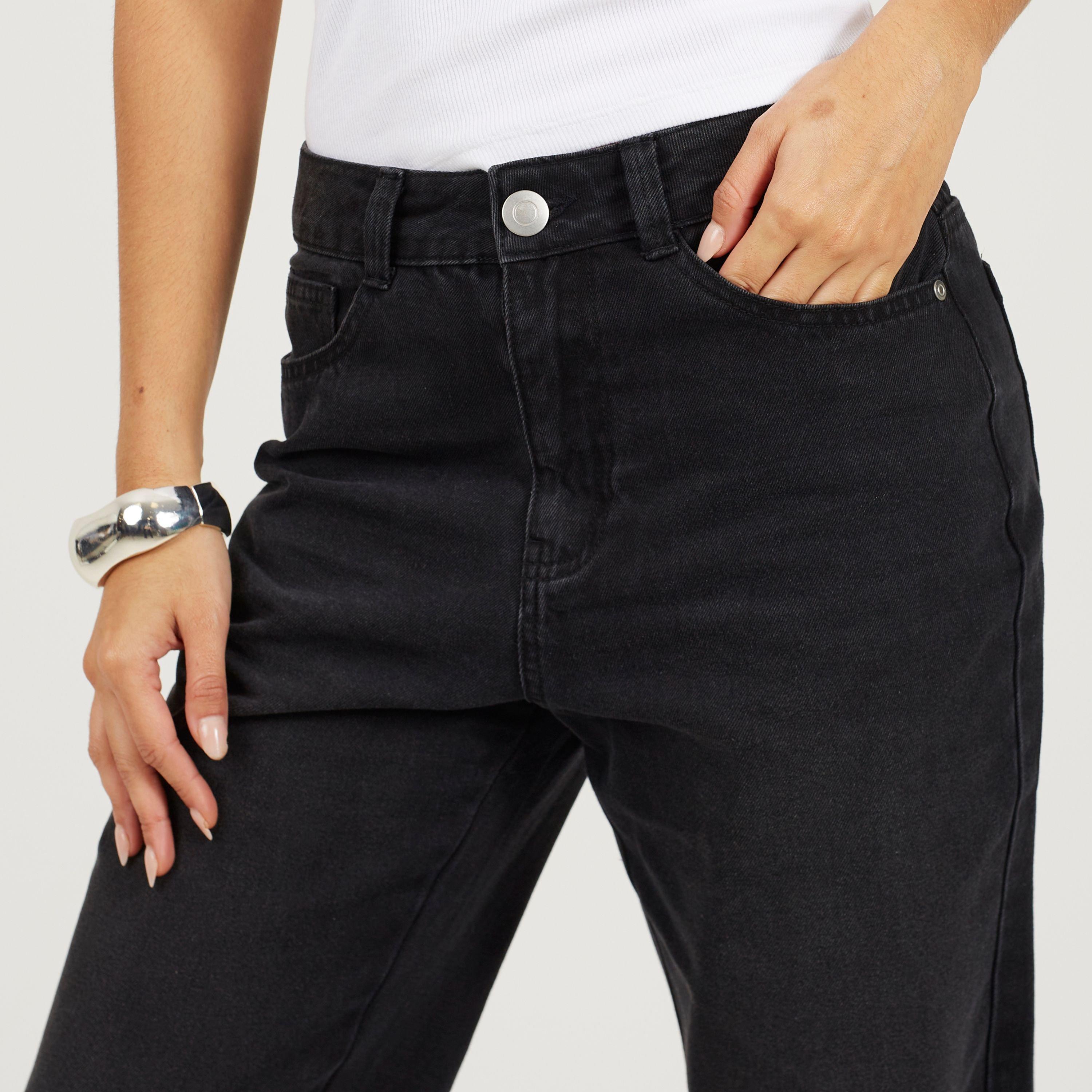 Black Wash - Brave Soul - Womens Straight Leg Denim Jeans - 3