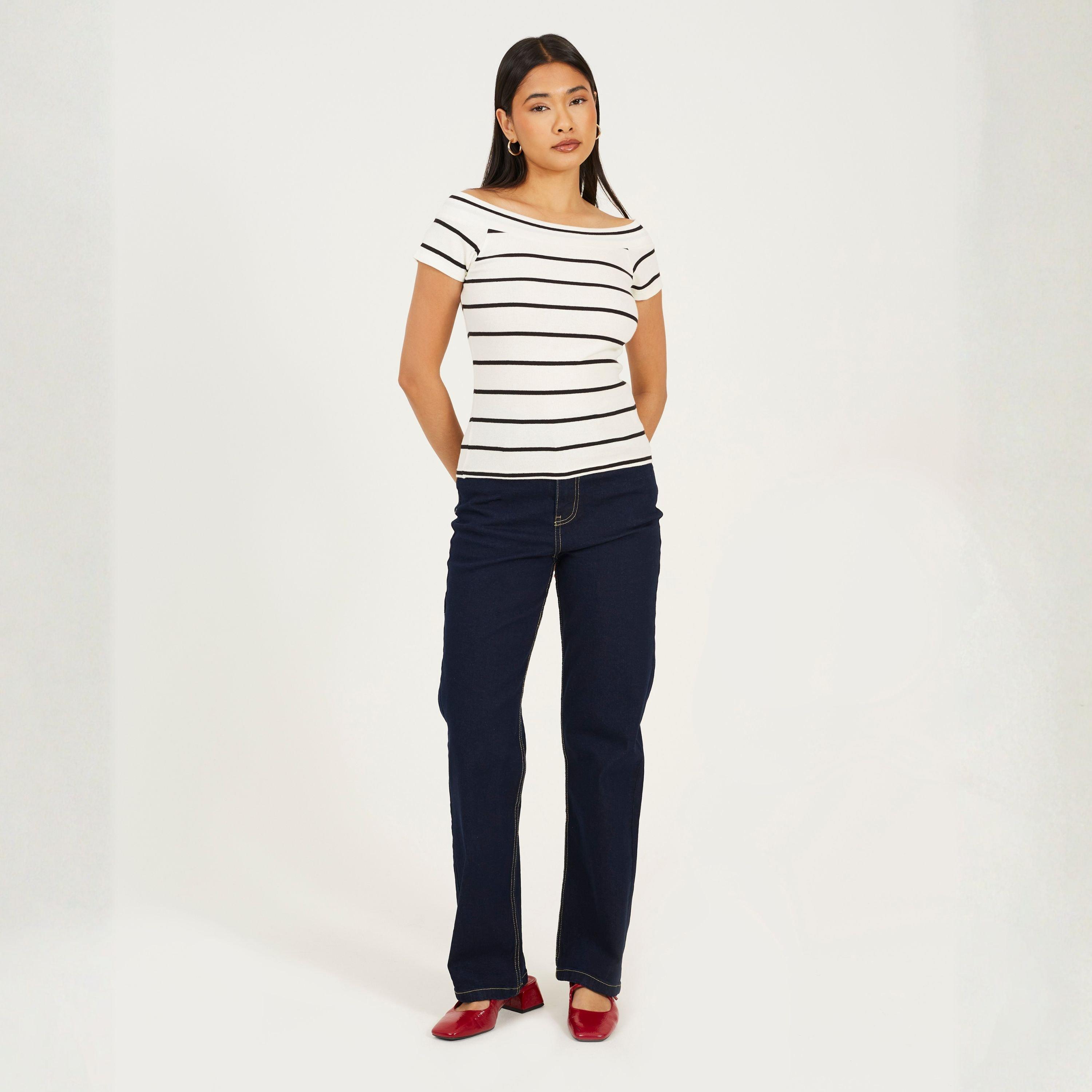 Indigo - Brave Soul - Womens Straight Leg Indigo Denim Jeans - 4