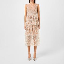 Self Portrait Sequin Flower Midi Dress