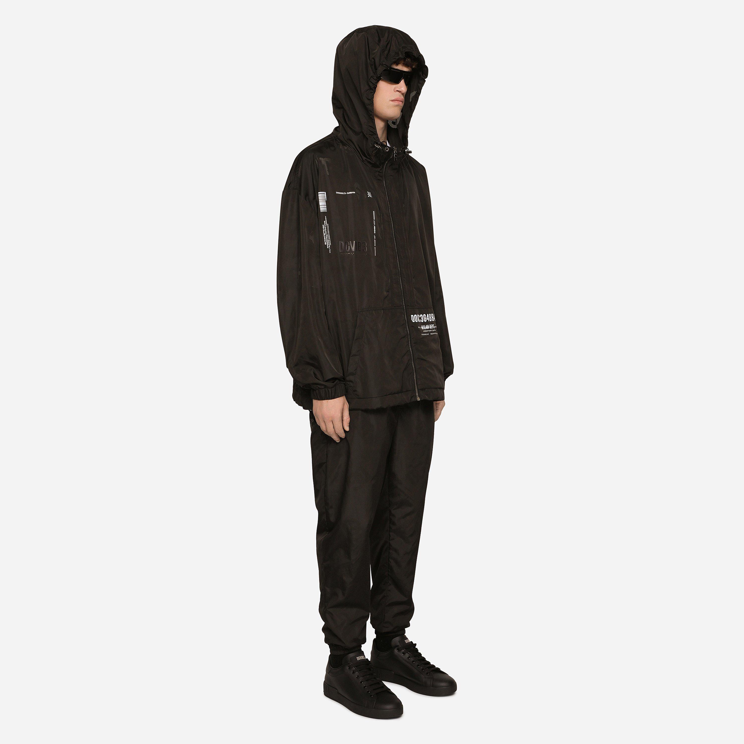 【Dolce&Gabbana】DG VIB3 プリント入り ジャージー製フーディー Dolce and Gabbana | Dg Vib3 Print Hooded Nylon Jacket