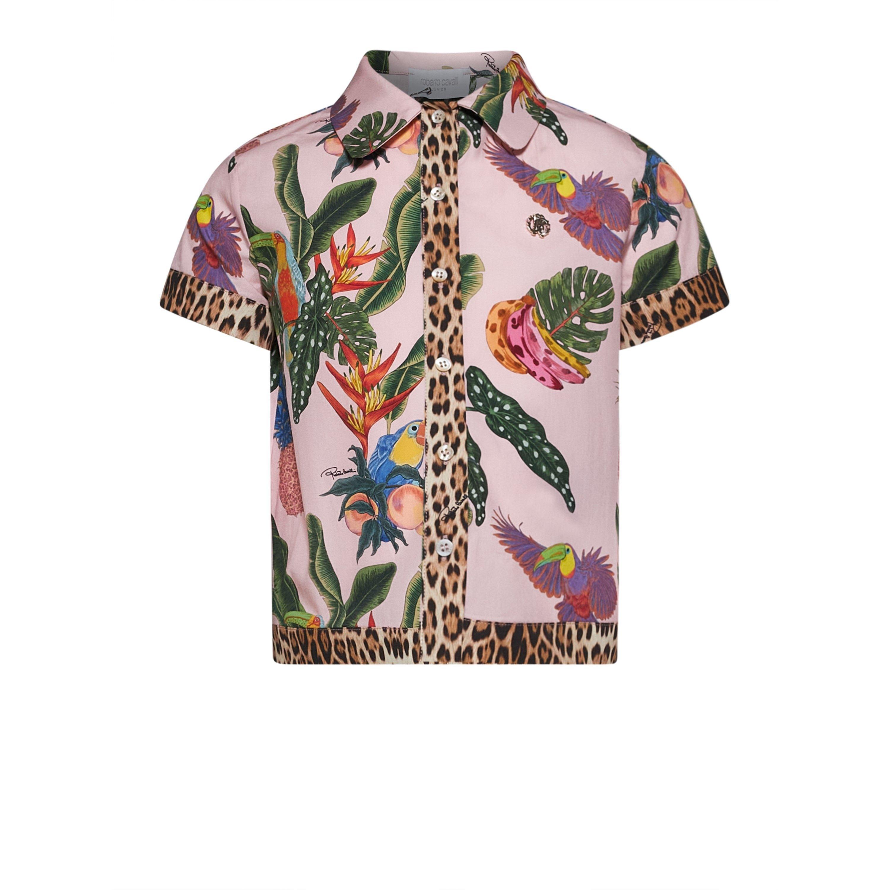 Roberto Cavalli Girls Kids' Short Sleeve Blouse - F7tr.b.rose - 10Y