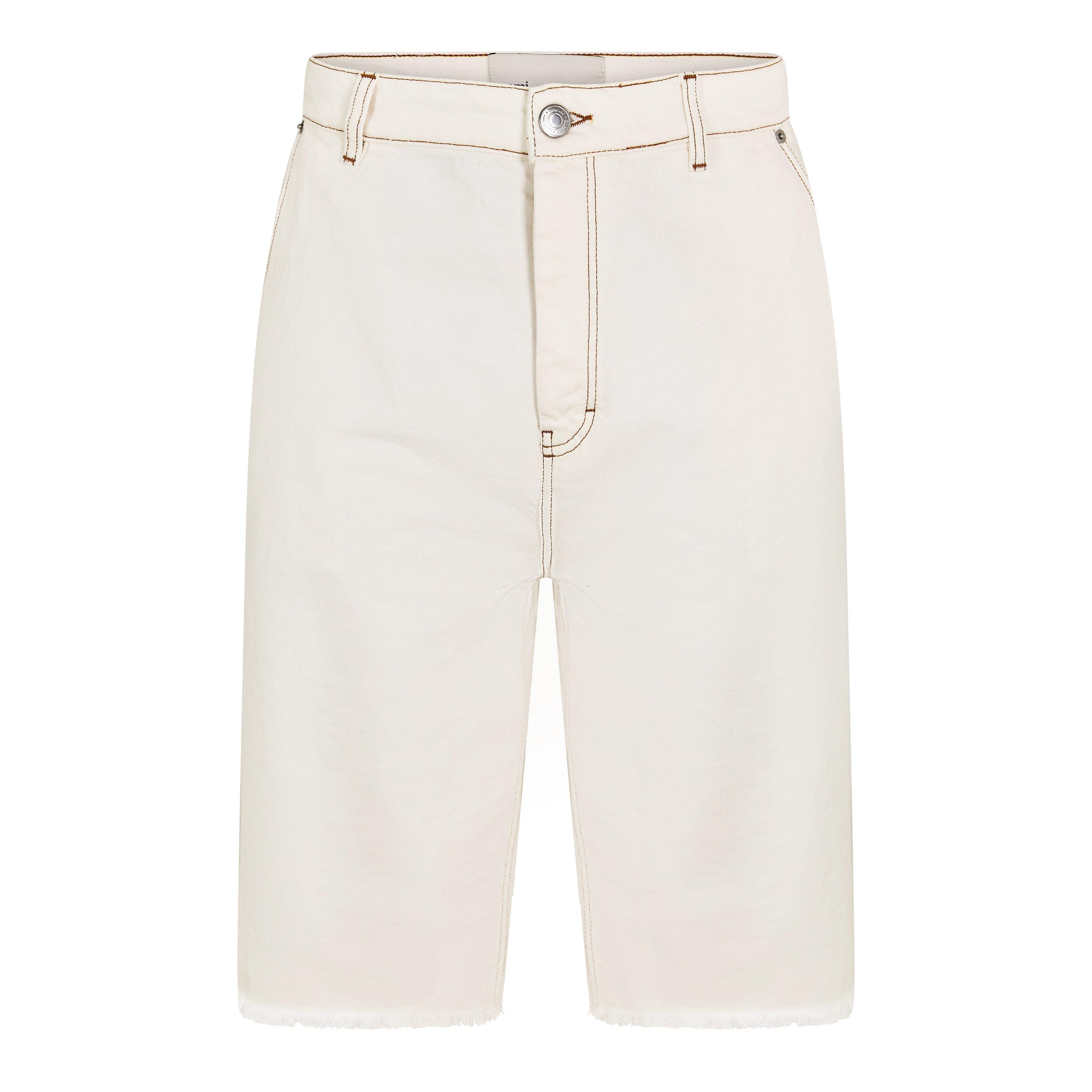 White Cream - Ami Paris - Men's Denim Shorts - 1