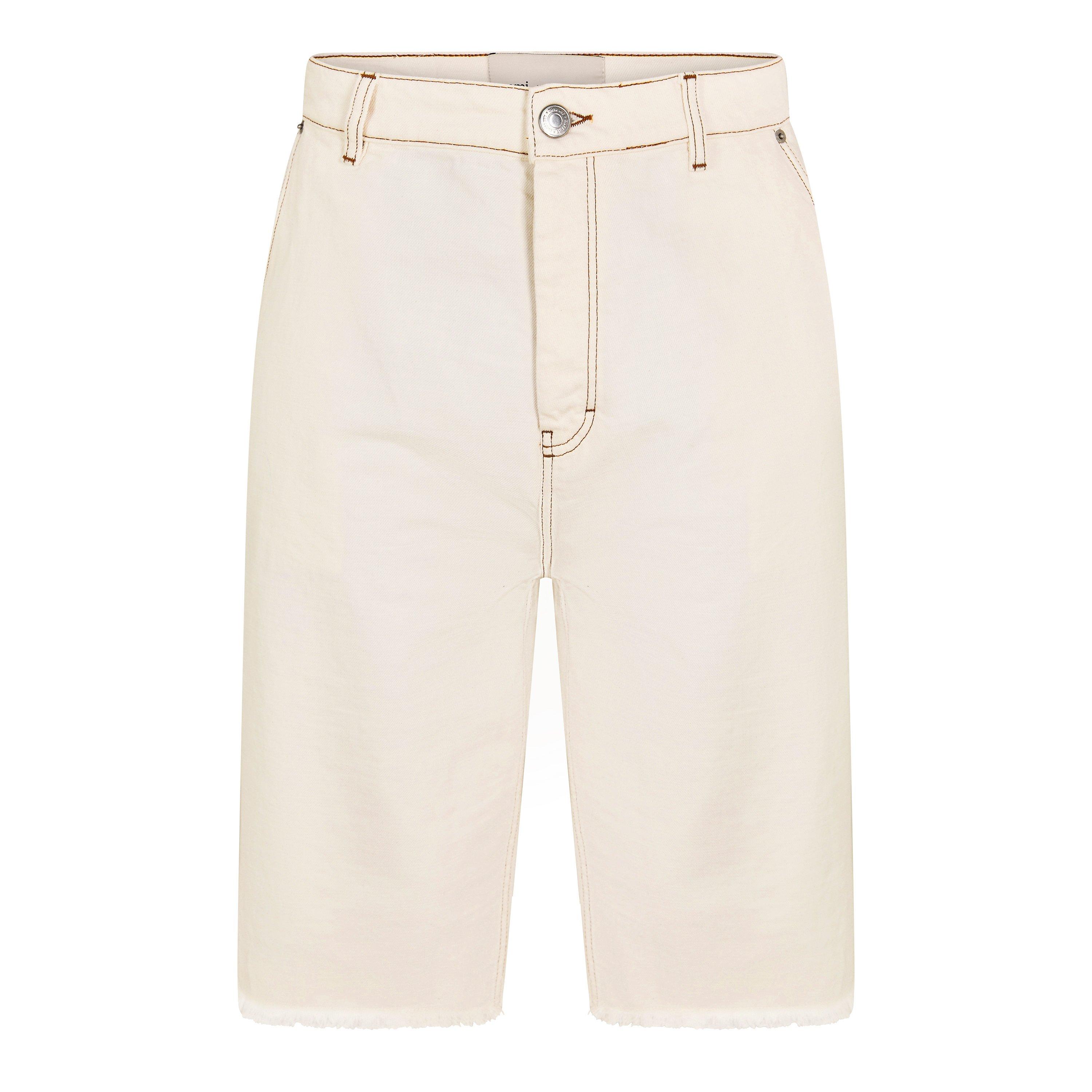 White Cream - Ami Paris - Men's Denim Shorts - 1