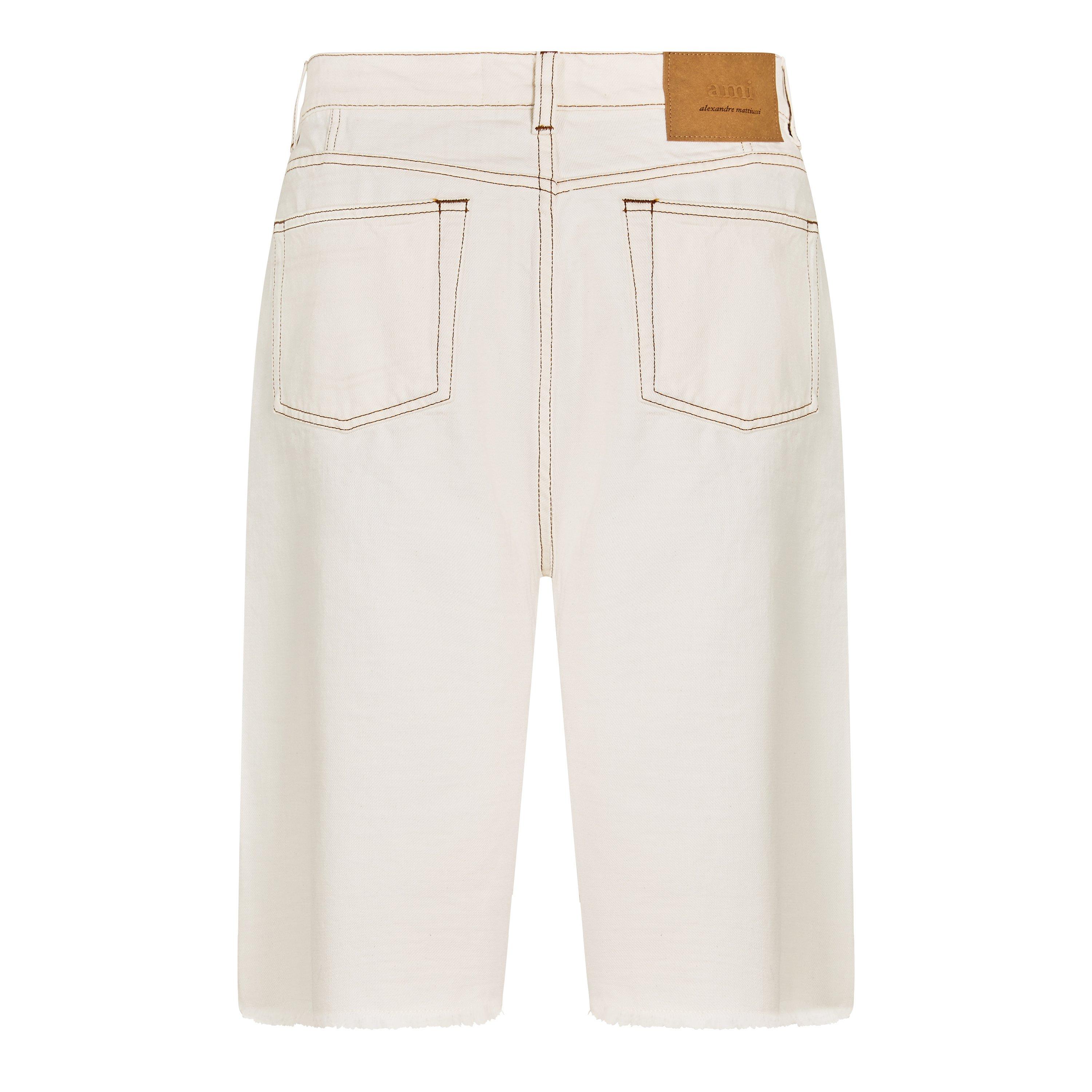 White Cream - Ami Paris - Men's Denim Shorts - 2
