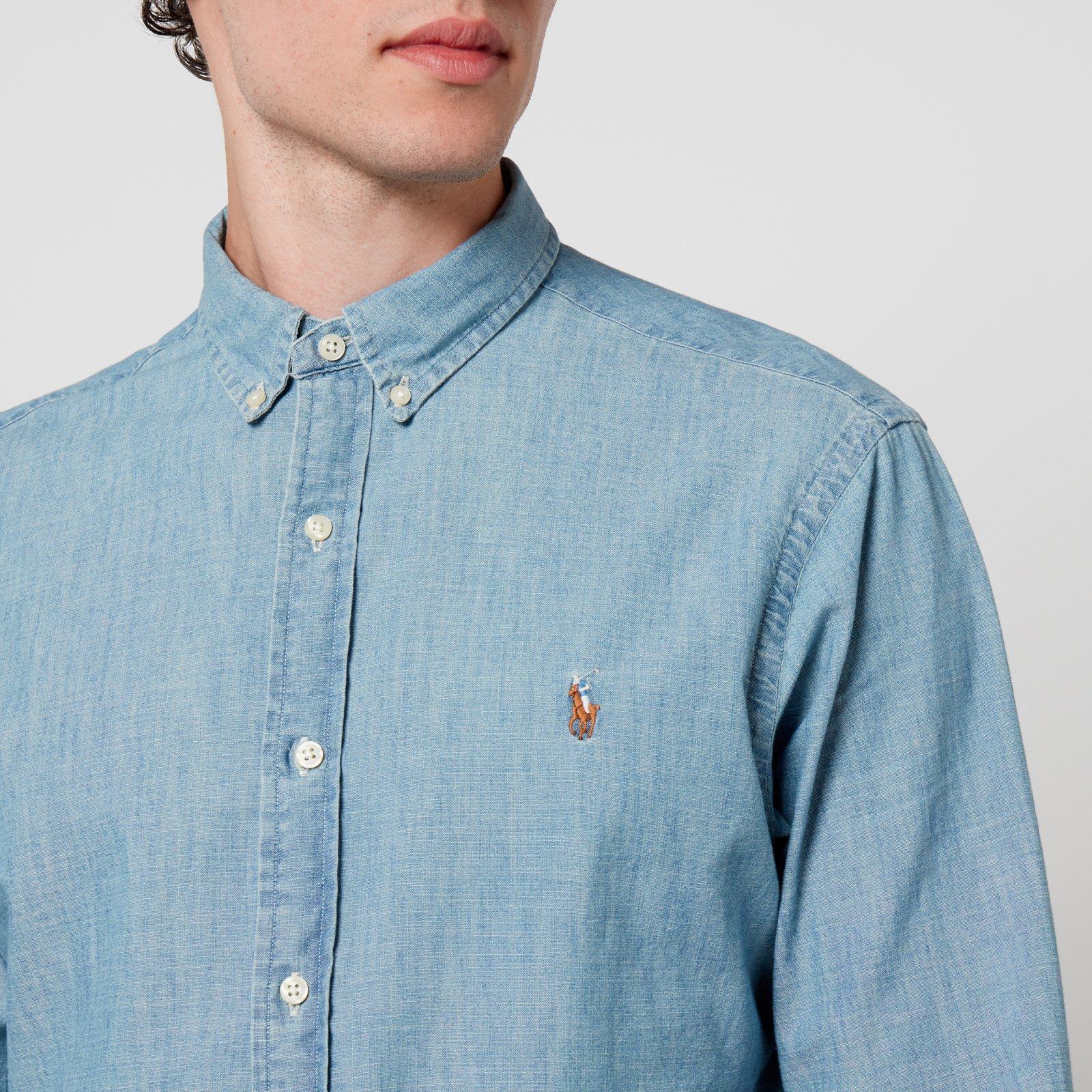 Chambray - Ralph Lauren - Men's Long Sleeve Denim Shirt - 5