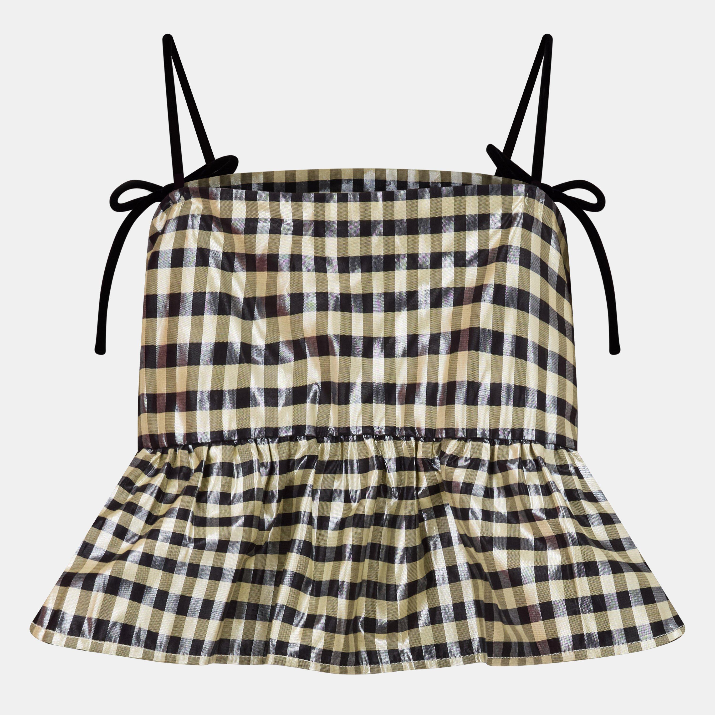 Lemon Icing - Ganni - Ganni Shny Check Top Ld99 - 2