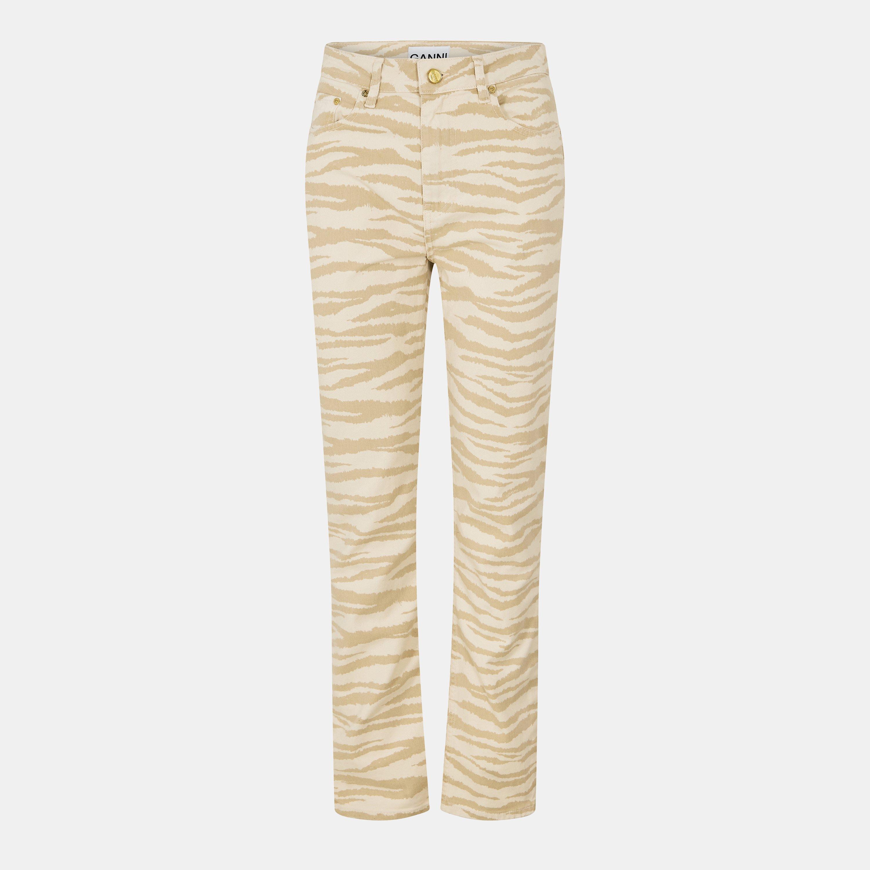 Pale Khaki - Ganni - Women's Swiggy Straight Leg Jeans - 1