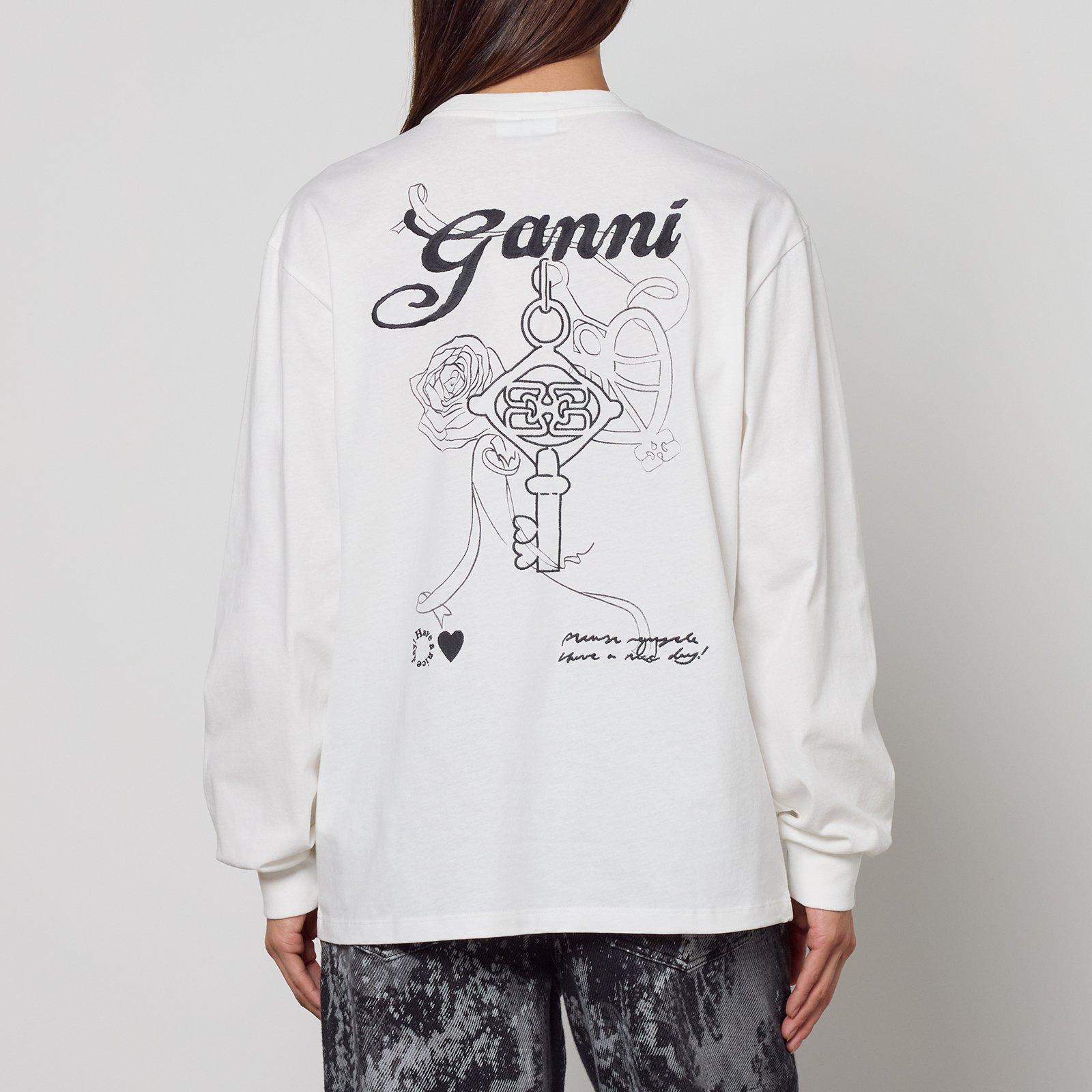 Egret - Ganni - Women's Charm Long Sleeve T-Shirt - 2