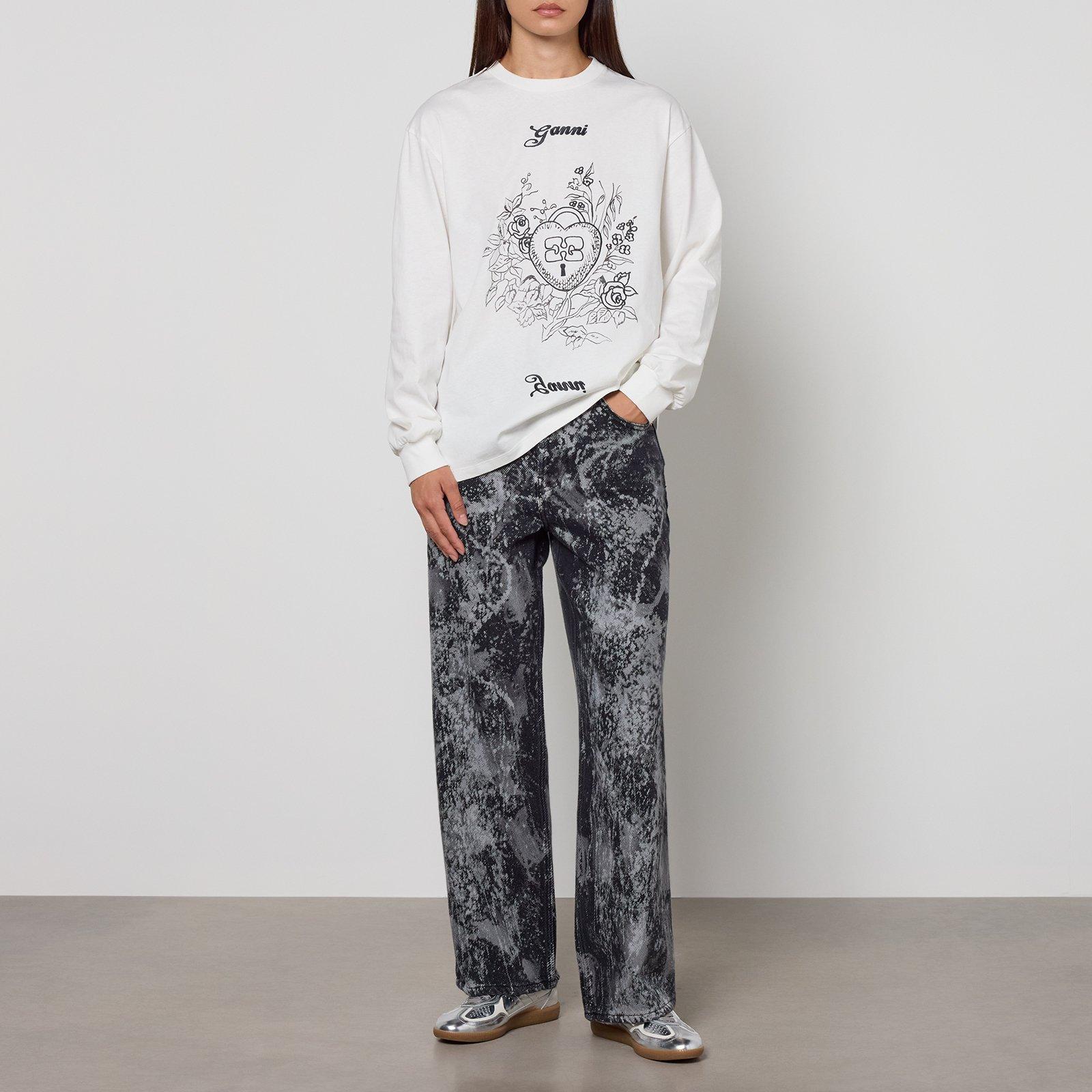 Egret - Ganni - Women's Charm Long Sleeve T-Shirt - 4