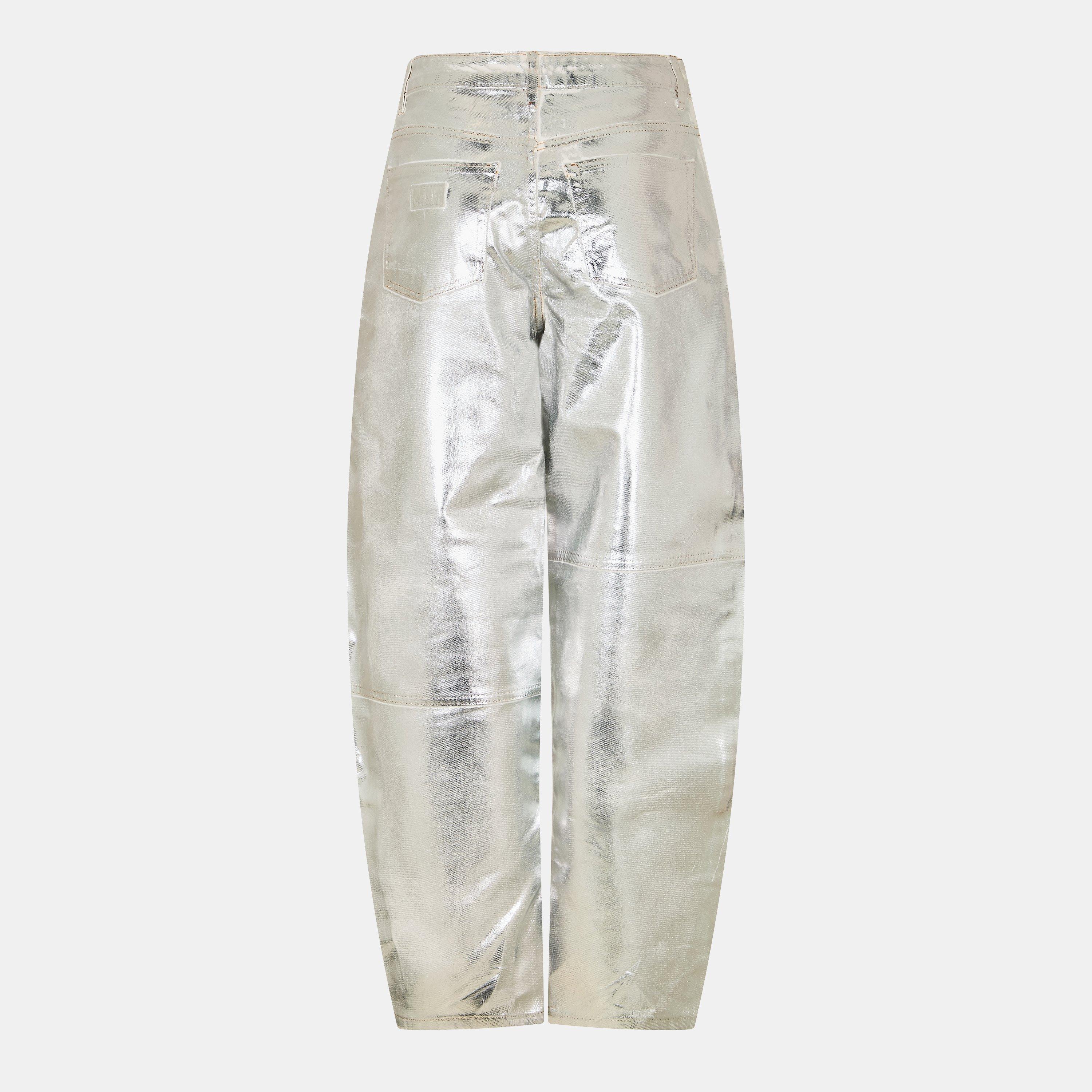 Bright White - Ganni - Women's Foil Tapered Jeans - 2