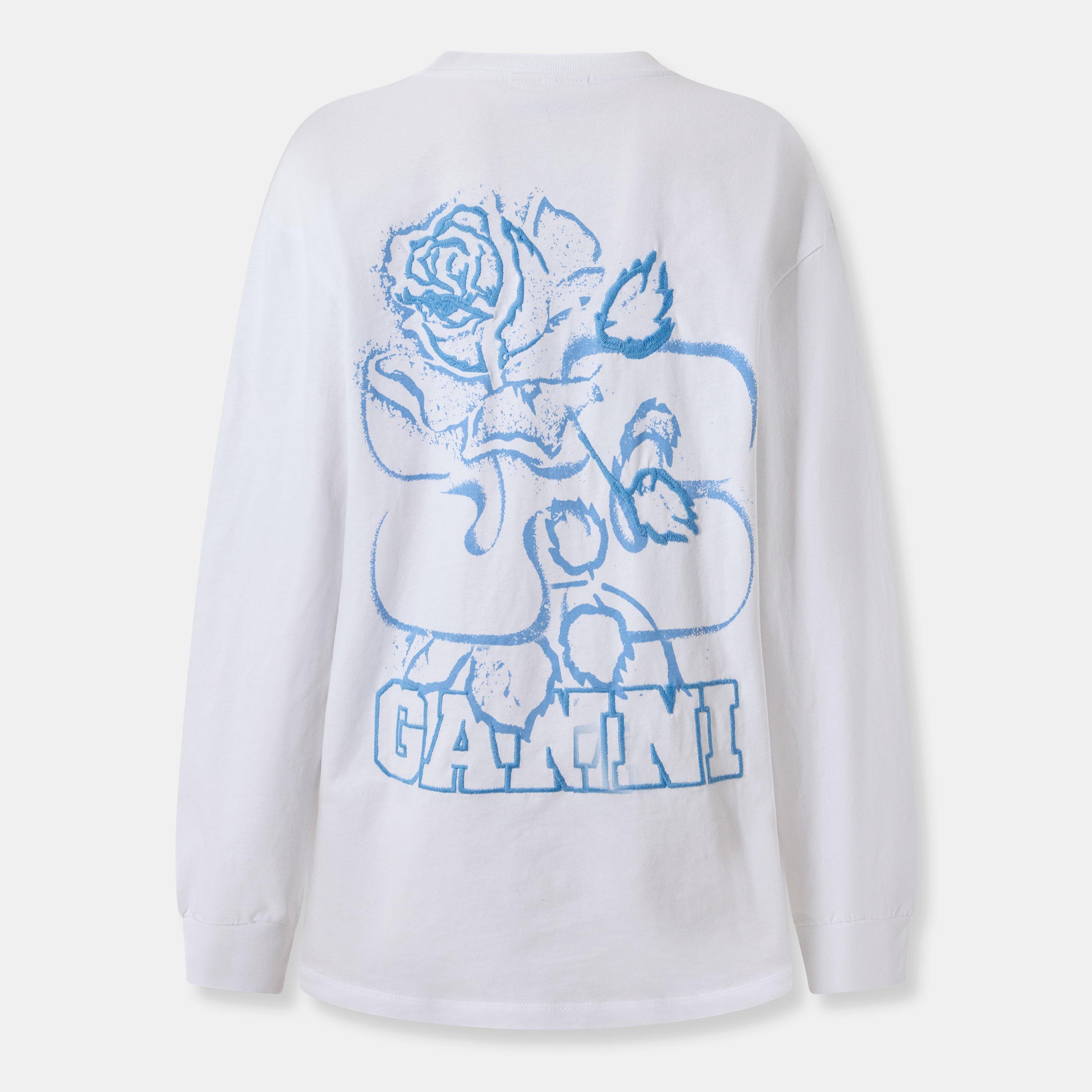 Bright White - Ganni - Ganni Rose L/S Tee Ld99 - 2