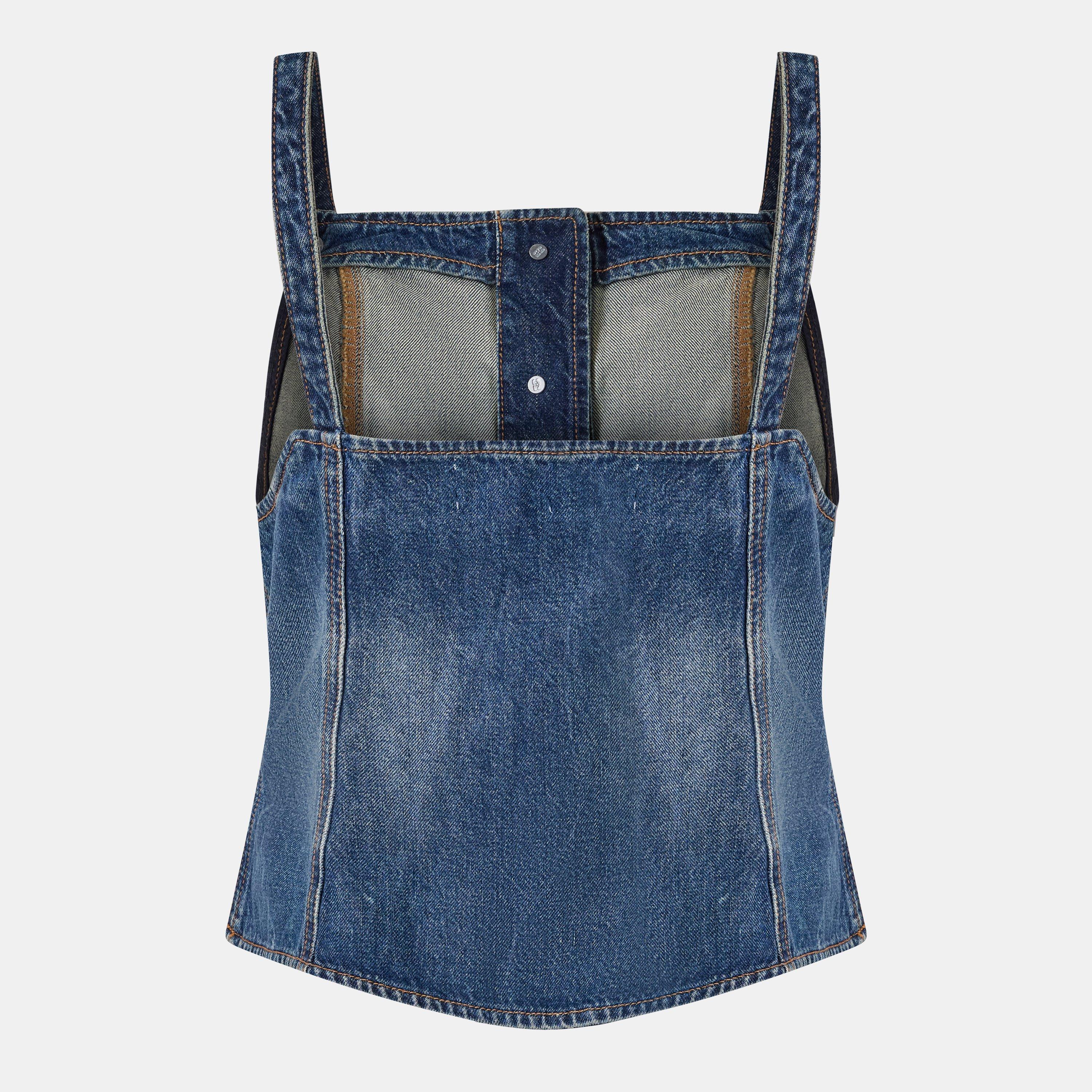 Mid Blue Vntge - Ganni - Ganni Wshd Dnm Top Ld99 - 2