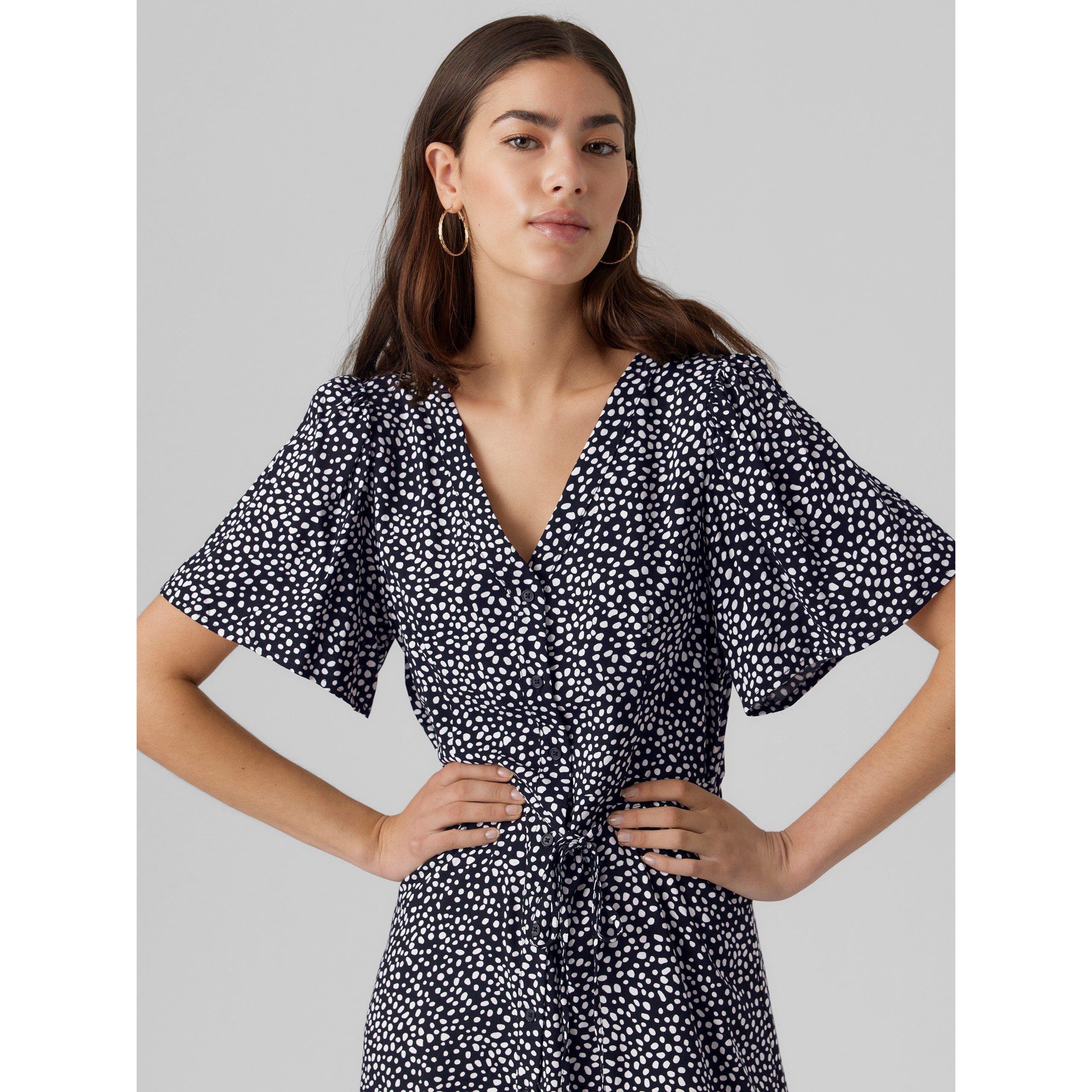 Navy Blazer dot - Vero Moda - Women's Alba Wrap Dress - 4