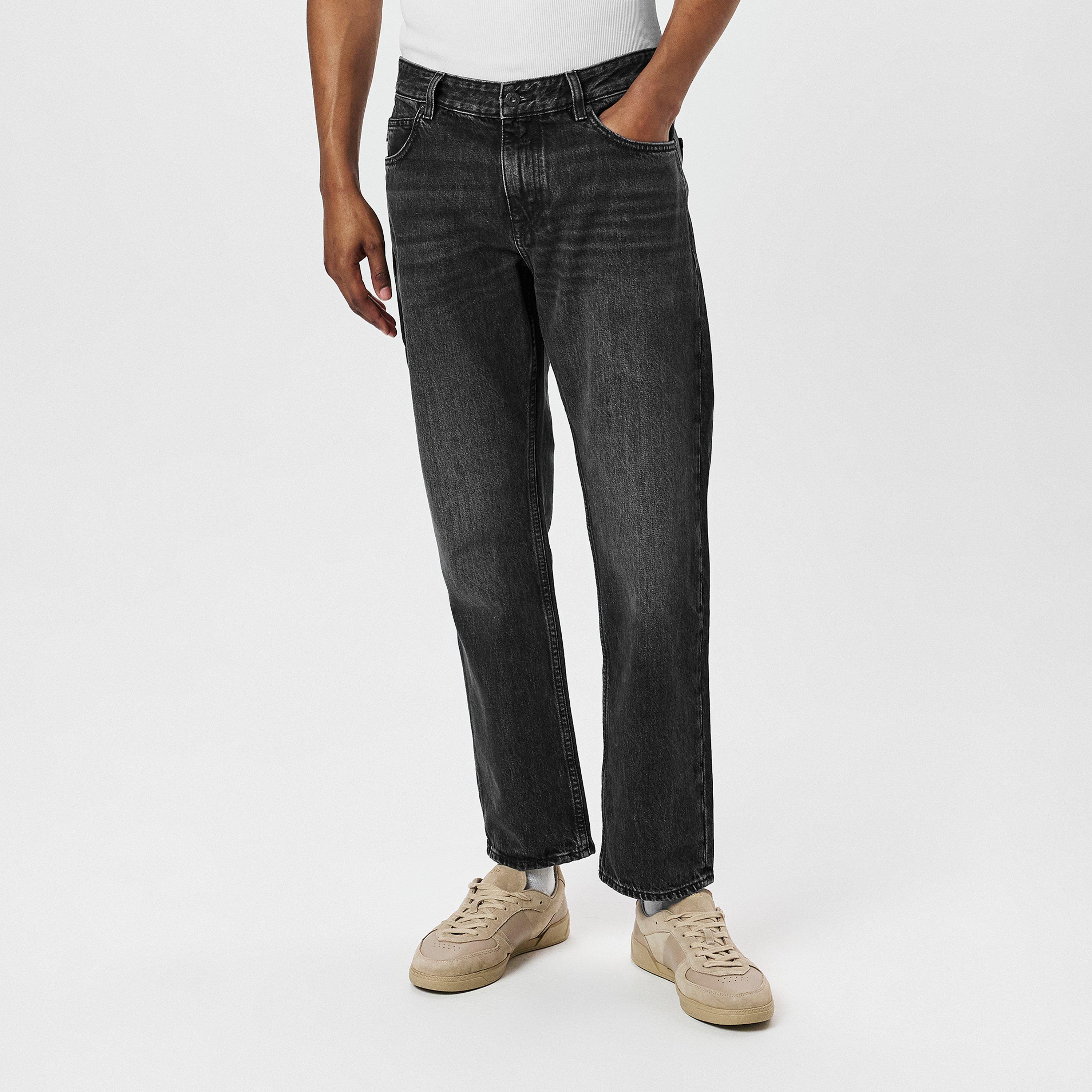 Dark Grey - Hugo - Anderson Regular Fit Jeans - 3