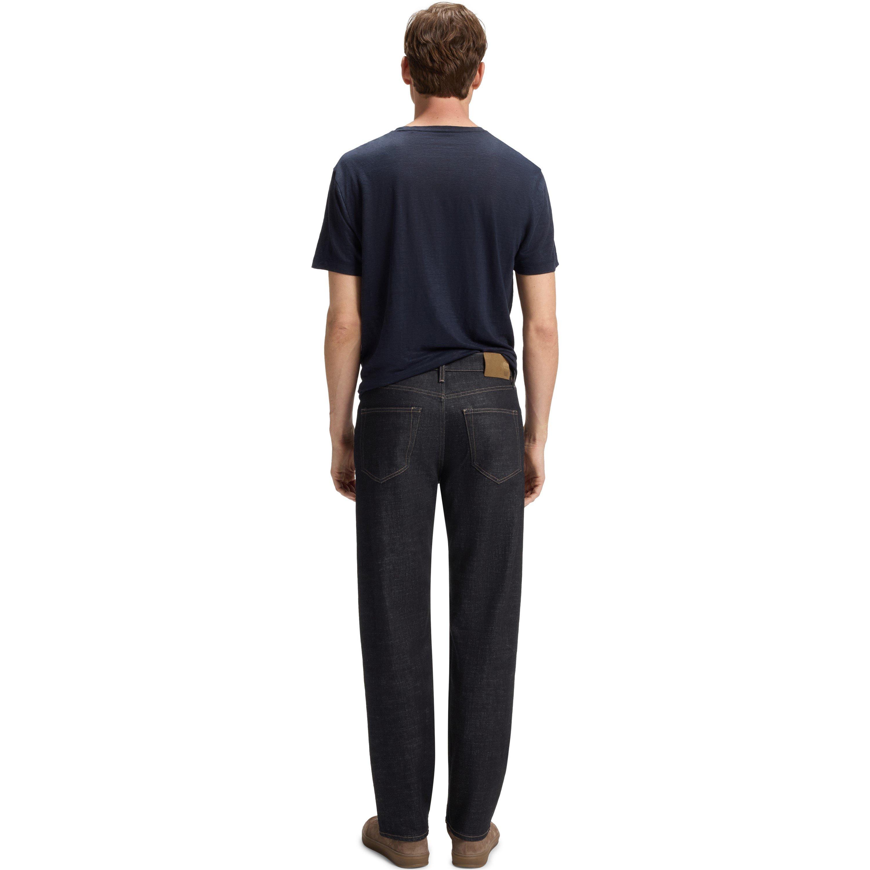 Dark Blue 406 - Boss - Men's Double Breasted Regular Fit Jeans - 3