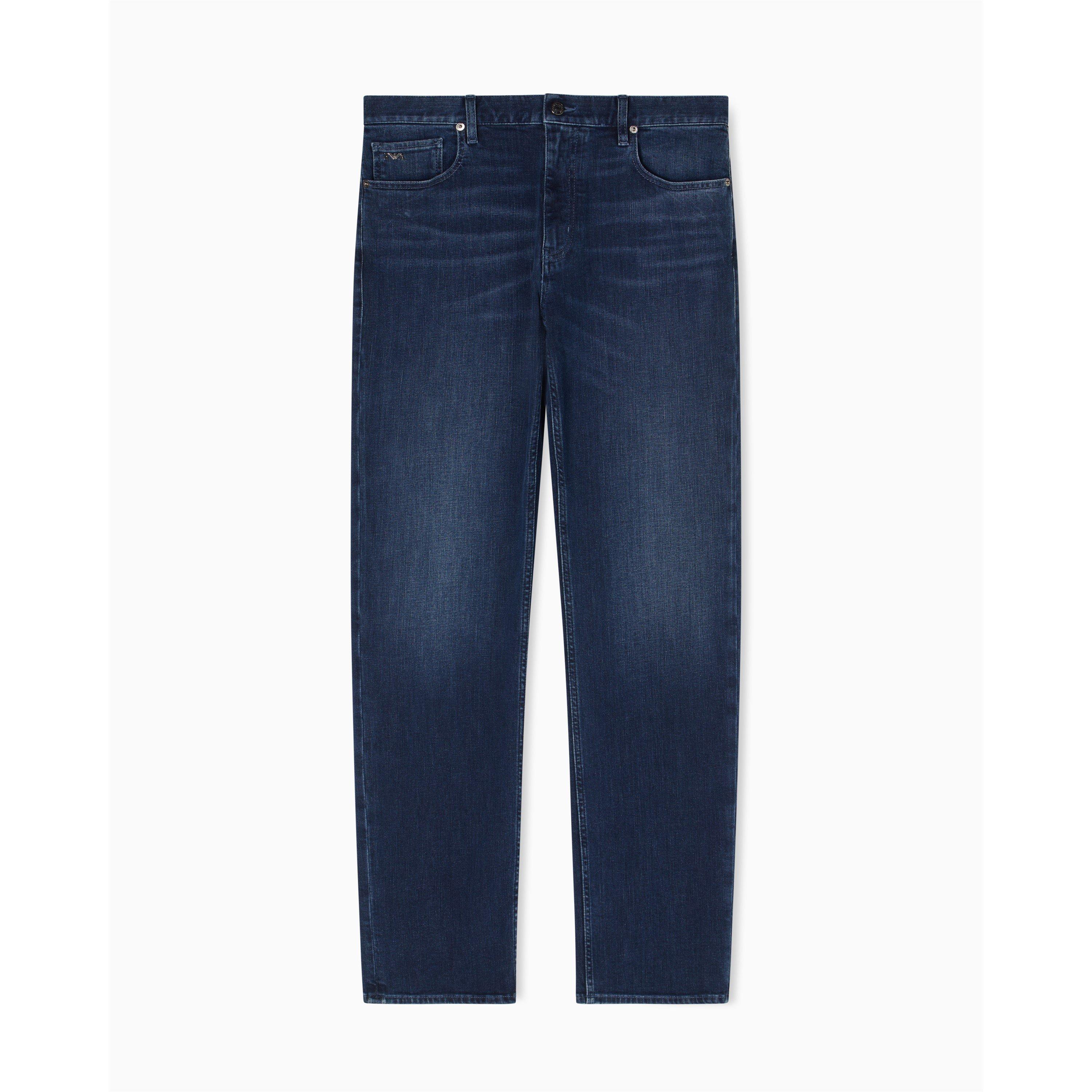 Mid Blue - Emporio Armani - Mens J76 Straight Fit Jeans - 1