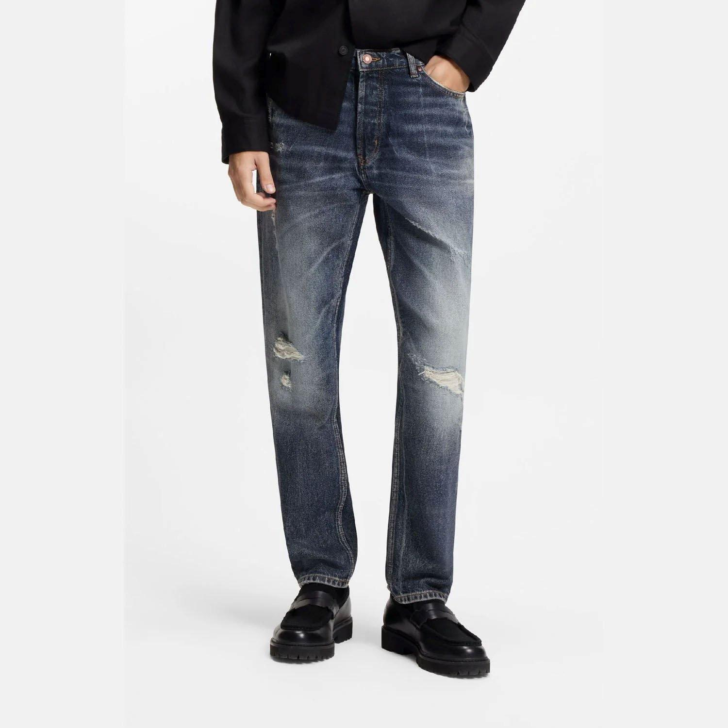 Blue - Hugo - Hugo 634 10276858 02 Straight Leg Jeans Mens - 2