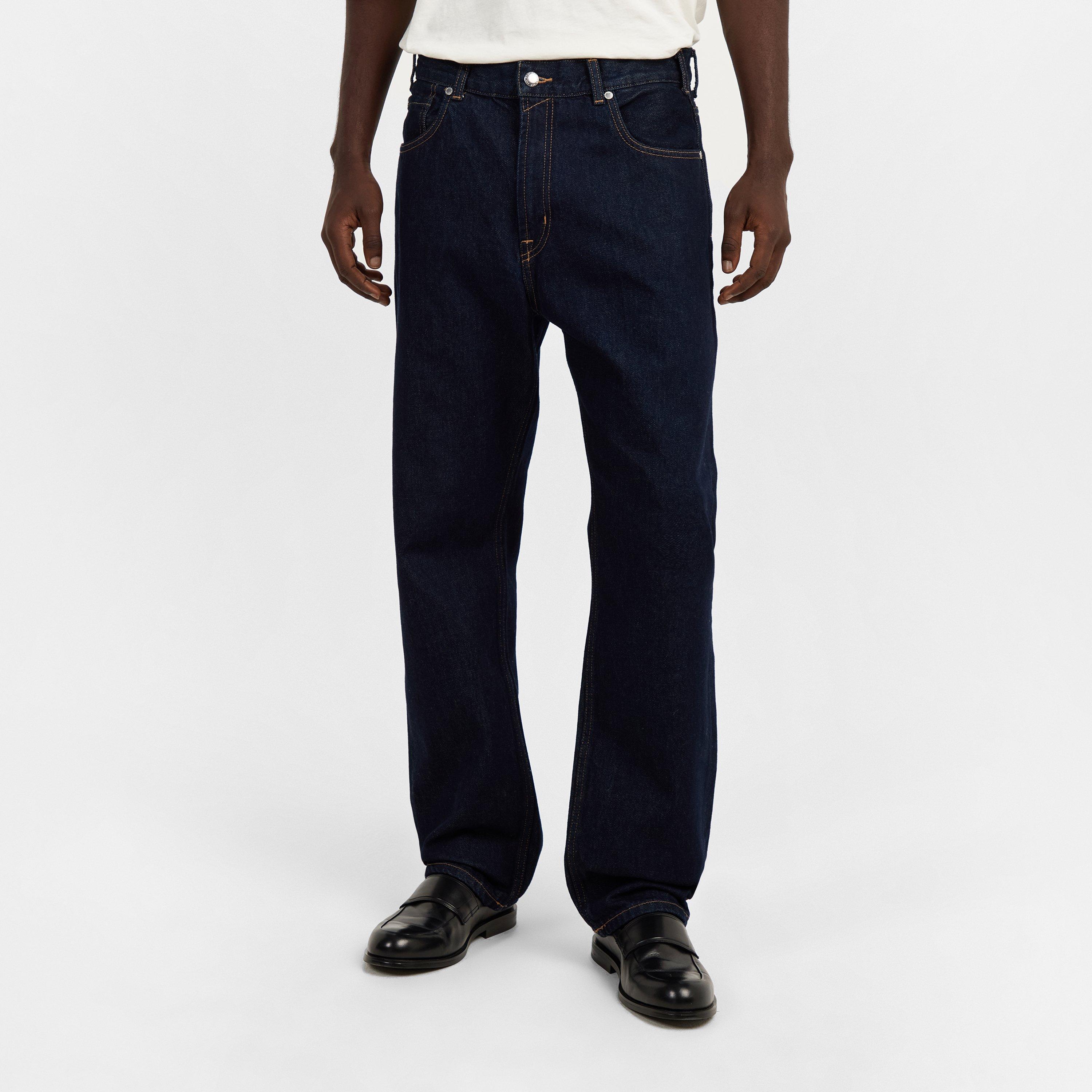 Dark Blue - 7 For All Mankind - Men's Modern Mid-Rise Straight Leg Jeans - 3