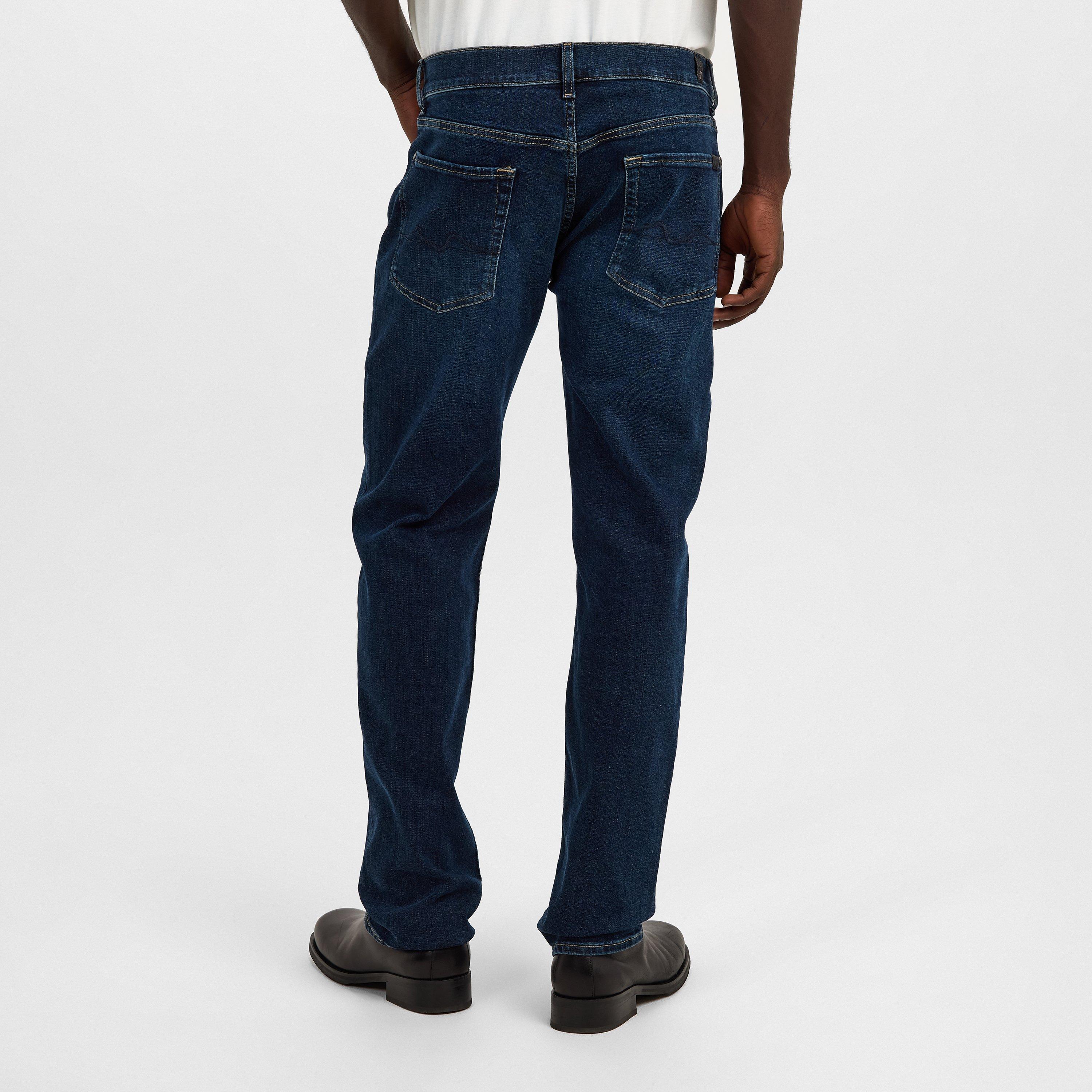 Dark Blue - 7 For All Mankind - Men's Straight Leg Jeans - 4