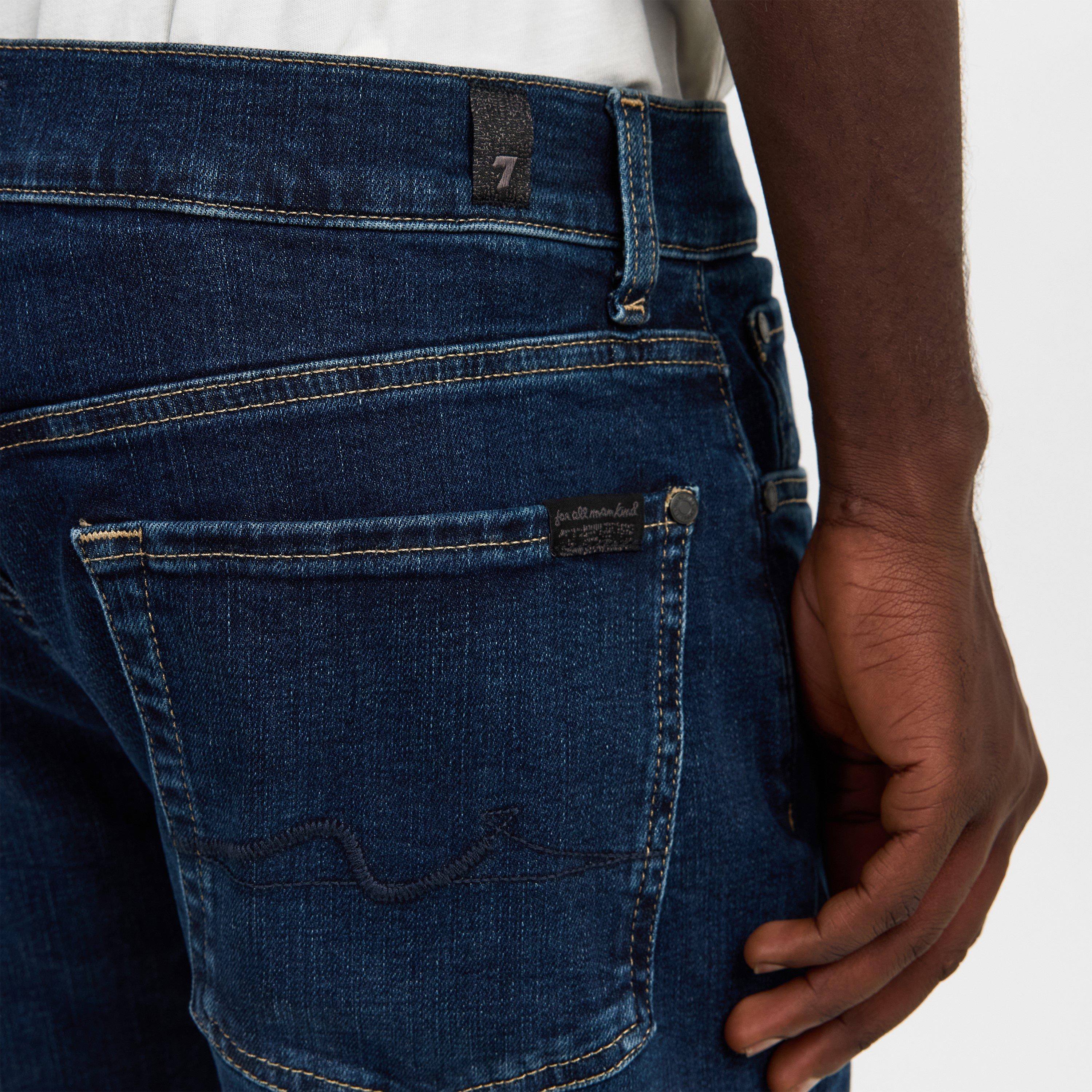 Dark Blue - 7 For All Mankind - Men's Straight Leg Jeans - 5