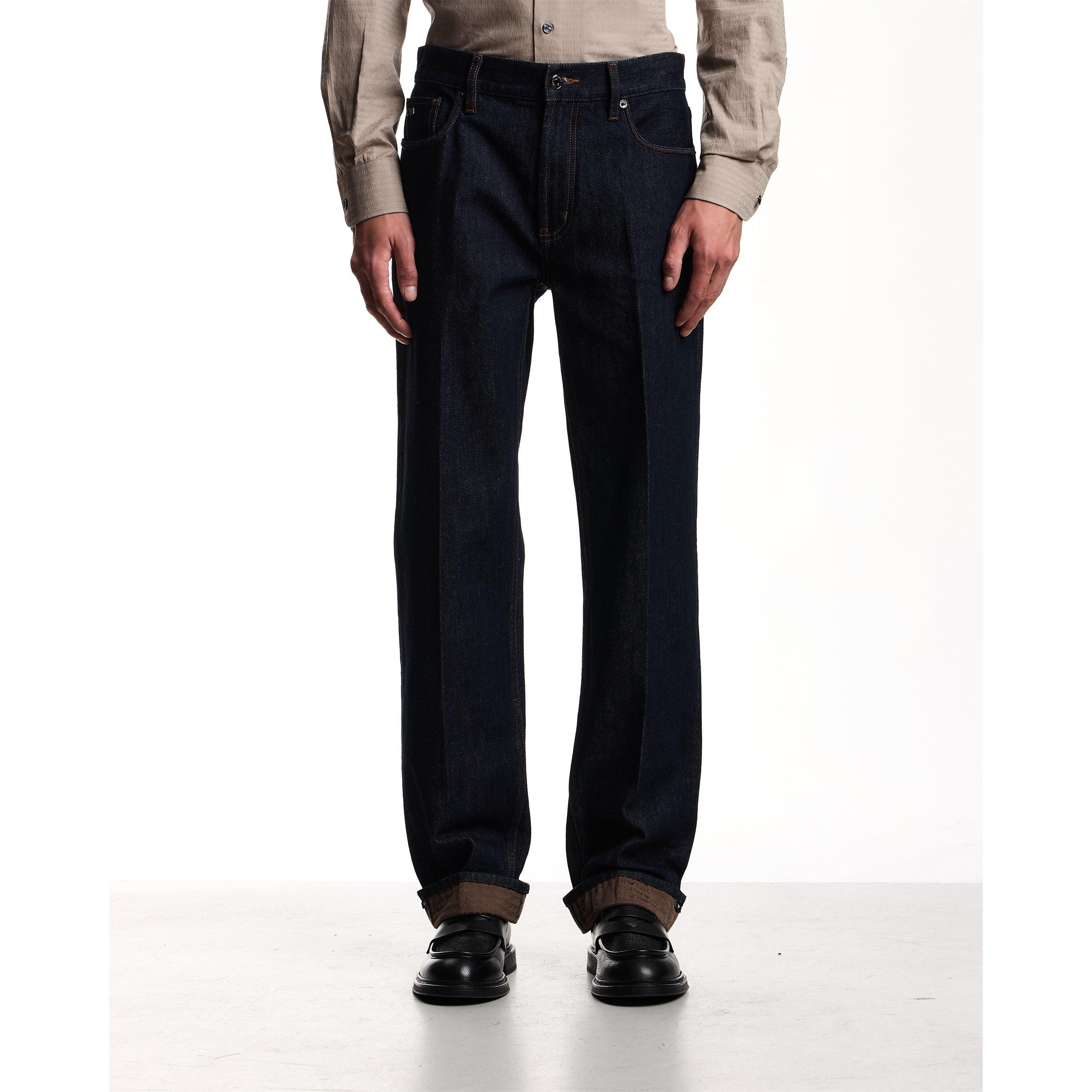 Emporio Armani Men's 5 Pockets Pant - Blue Mb001 - 34W R