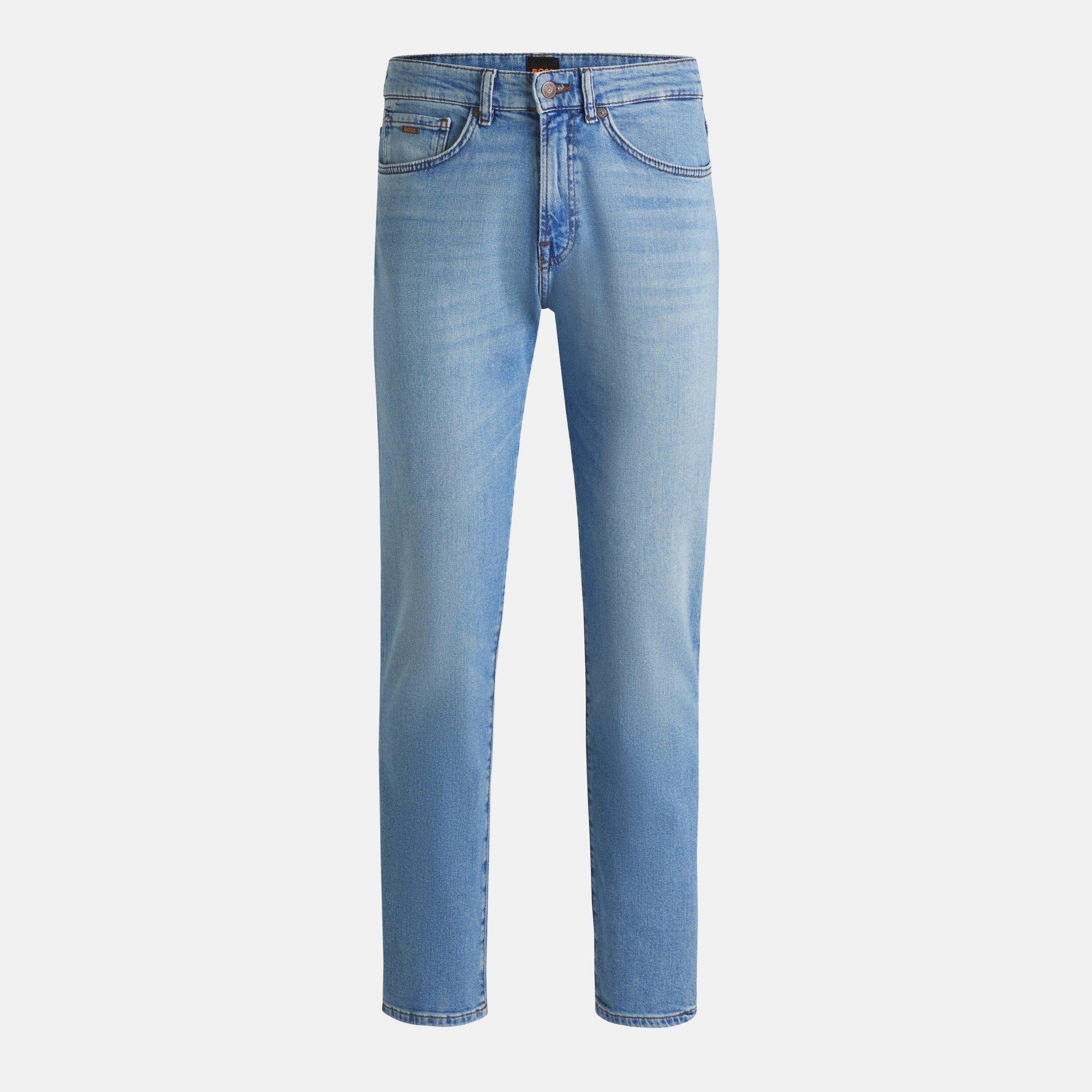 Bright Blue - Boss - Men's Re.Maine BC Straight Denim Jeans with Iconic Logo Patch - 1
